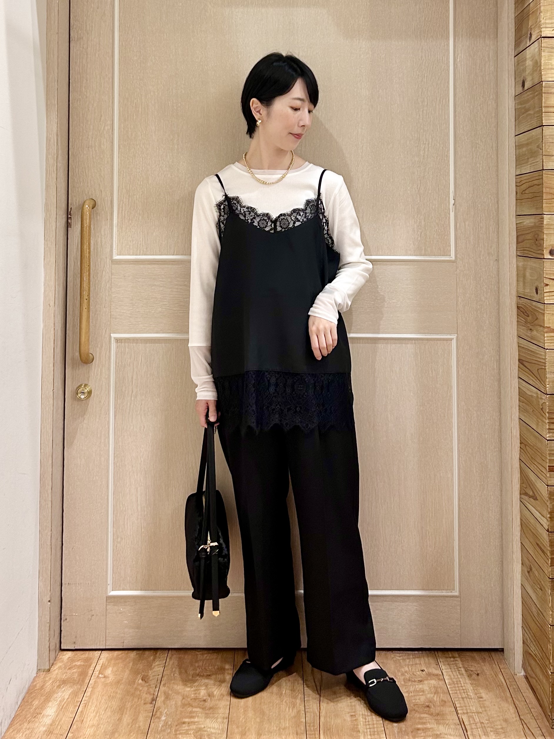ちぐささんの「SHOO･LA･RUE｜【セットアップ可/洗濯後しわになりにくい】ウールフィール ダブルジャケット」を使ったコーディネート