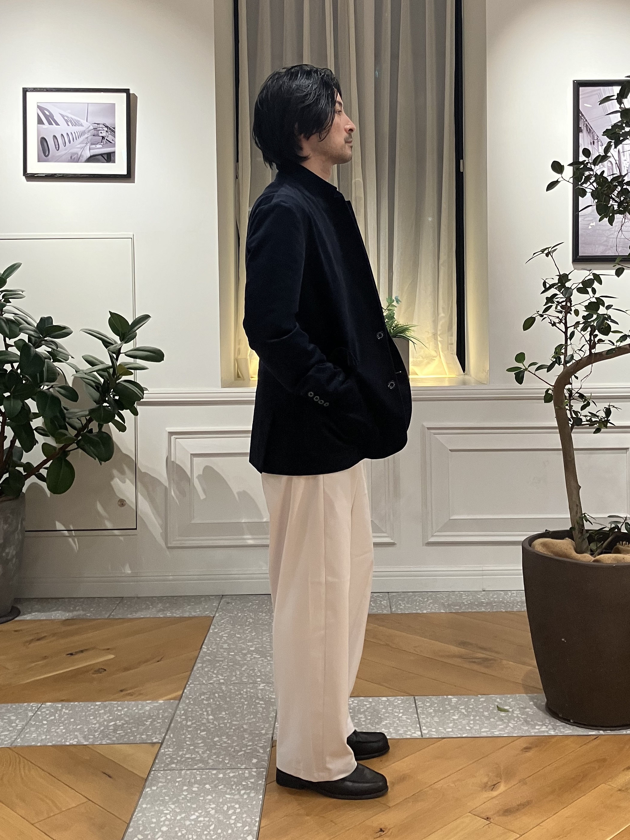 junyaさんの「DRESSTERIOR｜【セットアップ可】ストレッチ カルゼジャケット」を使ったコーディネート