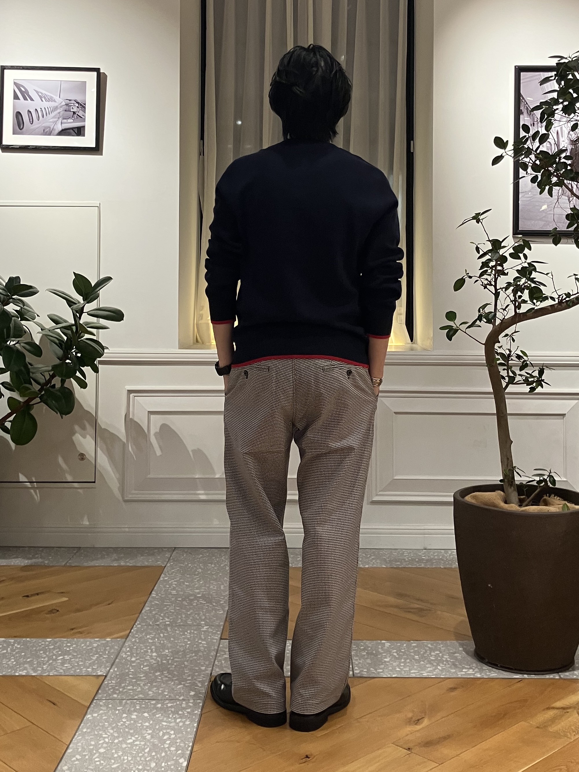 junyaさんの「DRESSTERIOR｜【6色展開/洗濯機可】コットンカシミヤ スムースニット」を使ったコーディネート
