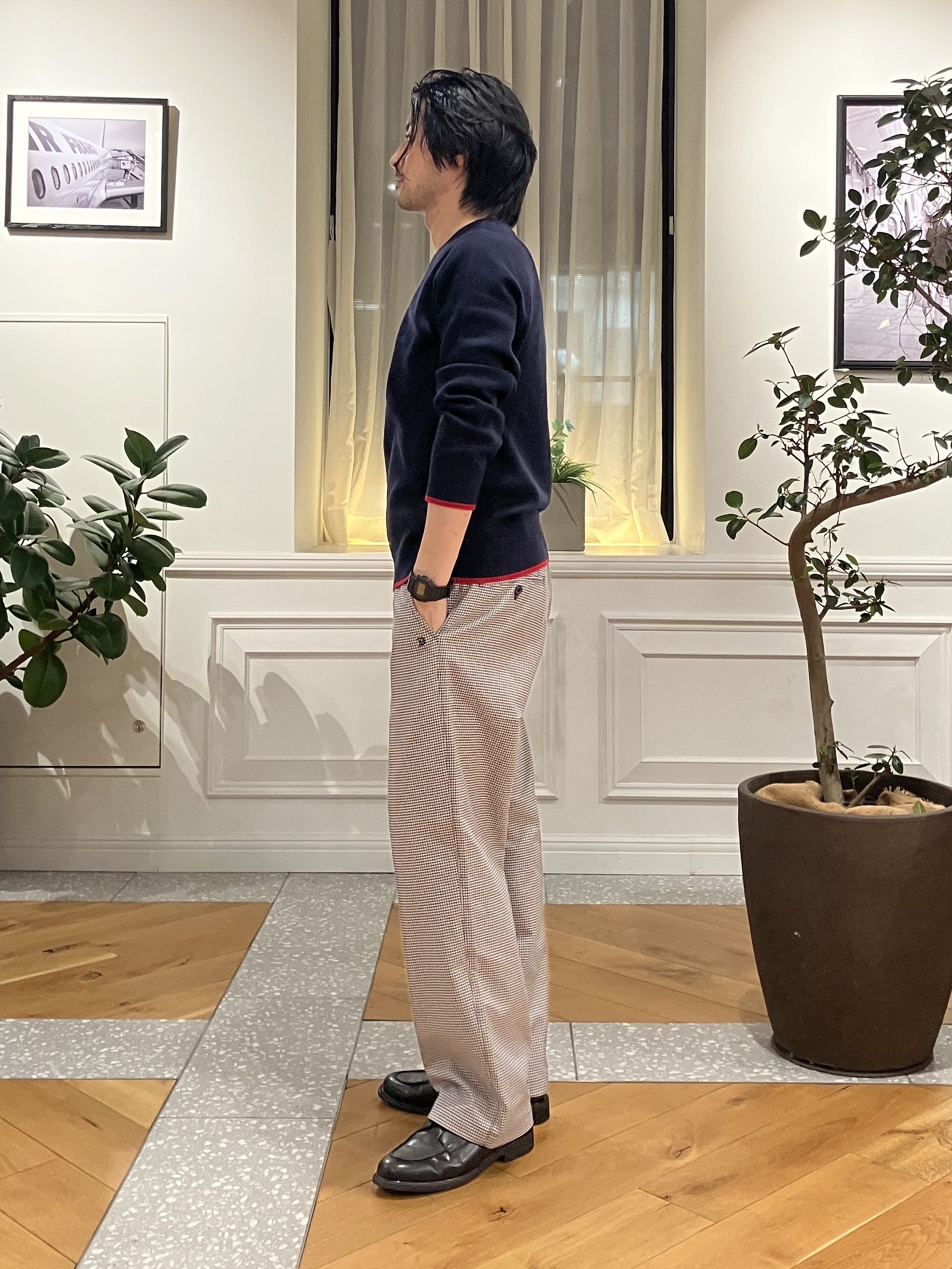 junyaさんの「DRESSTERIOR｜【6色展開/洗濯機可】コットンカシミヤ スムースニット」を使ったコーディネート