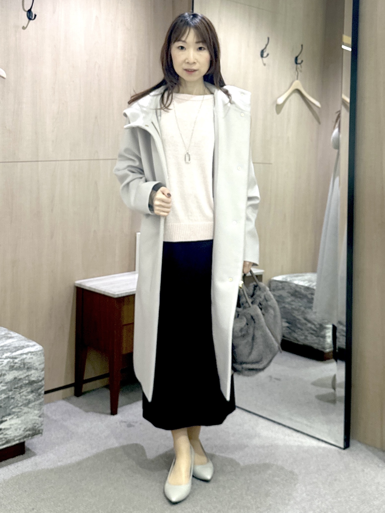 Miwaさんの「UNTITLED｜【アンサンブル可/手洗い可】杢調プルオーバーニット」を使ったコーディネート