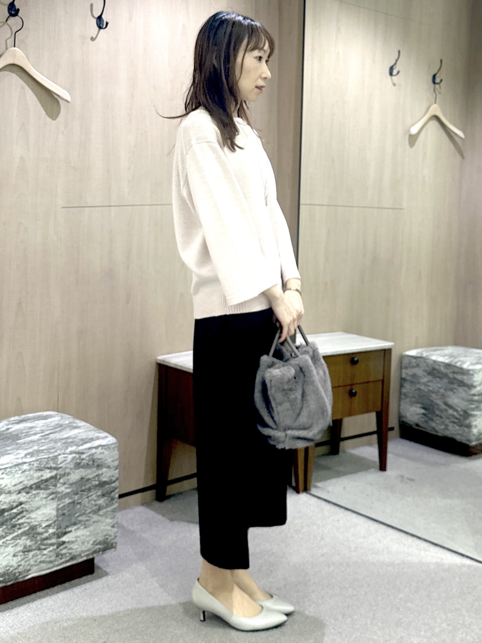 Miwaさんの「UNTITLED｜【アンサンブル可/手洗い可】杢調プルオーバーニット」を使ったコーディネート