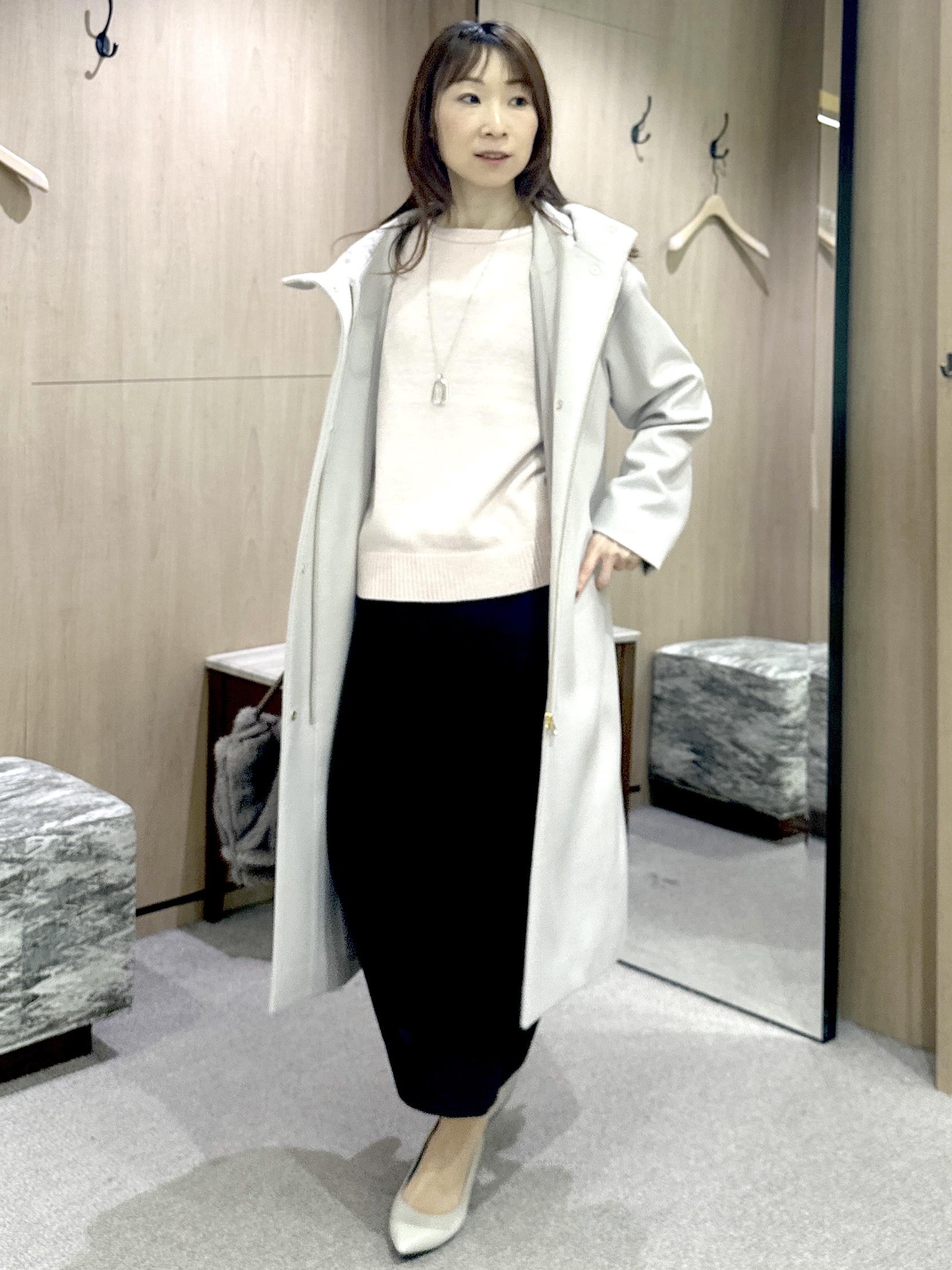 Miwaさんの「UNTITLED｜【アンサンブル可/手洗い可】杢調プルオーバーニット」を使ったコーディネート