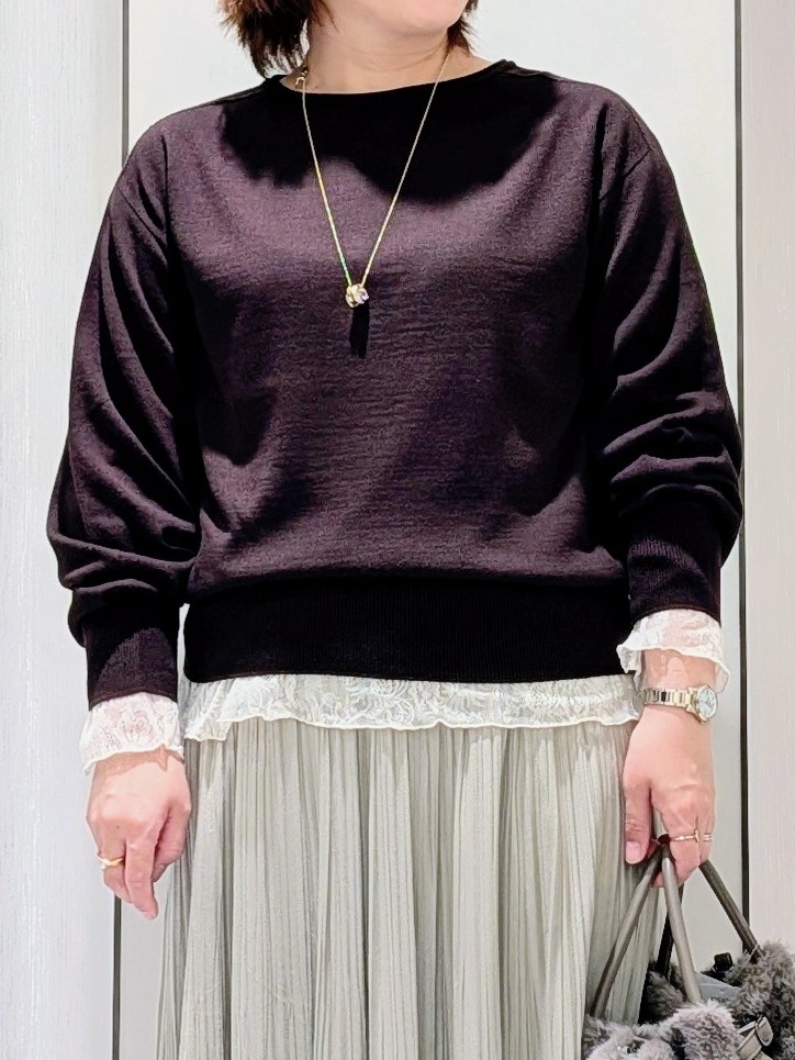 Onumaさんの「UNTITLED｜【店頭人気！/8色展開】ボリュームスリーブニットプルオーバー」を使ったコーディネート
