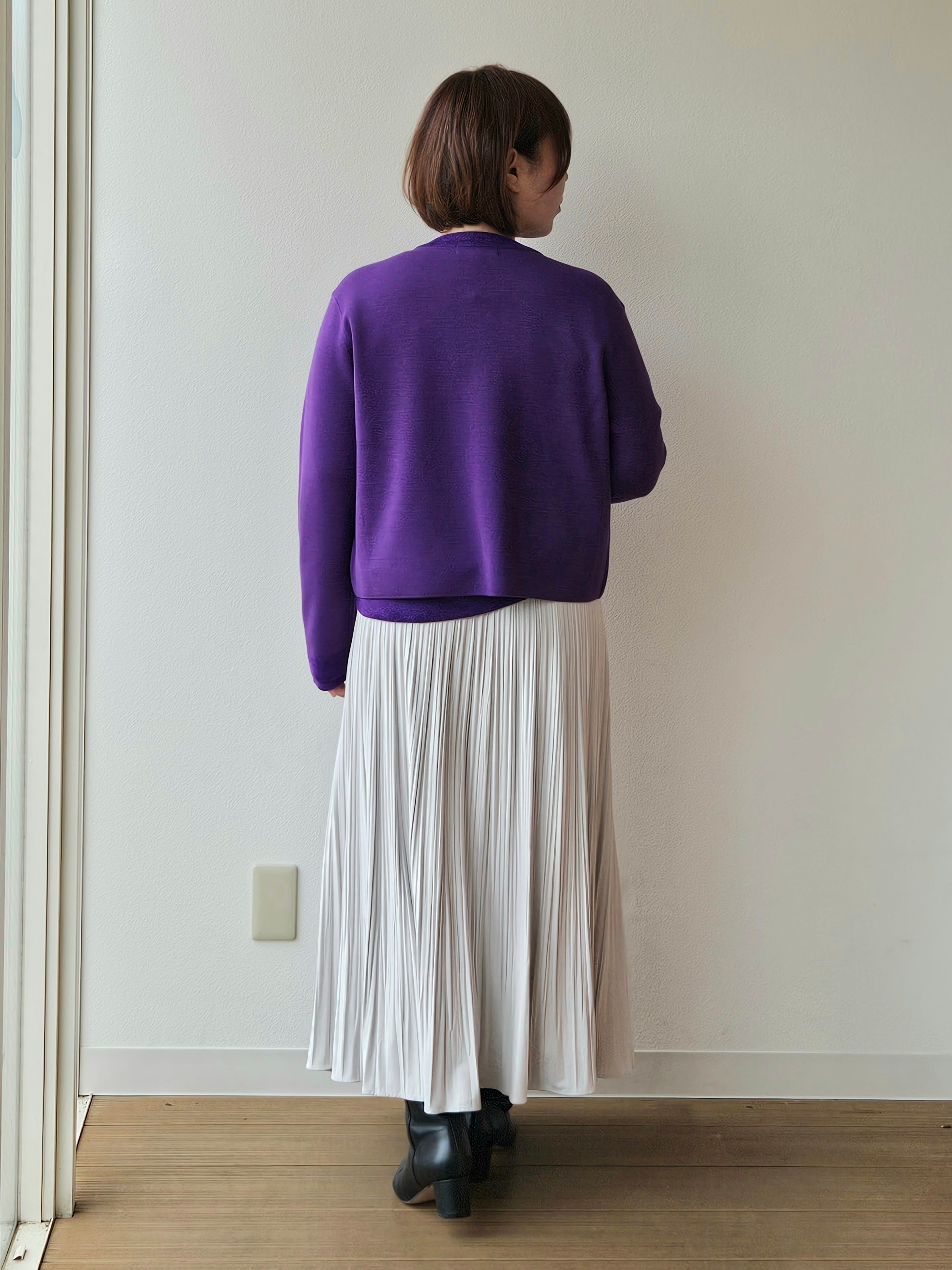 やじまさんの「UNTITLED｜【アンサンブル可/ジャケットライク】モールラインカーディガン」を使ったコーディネート