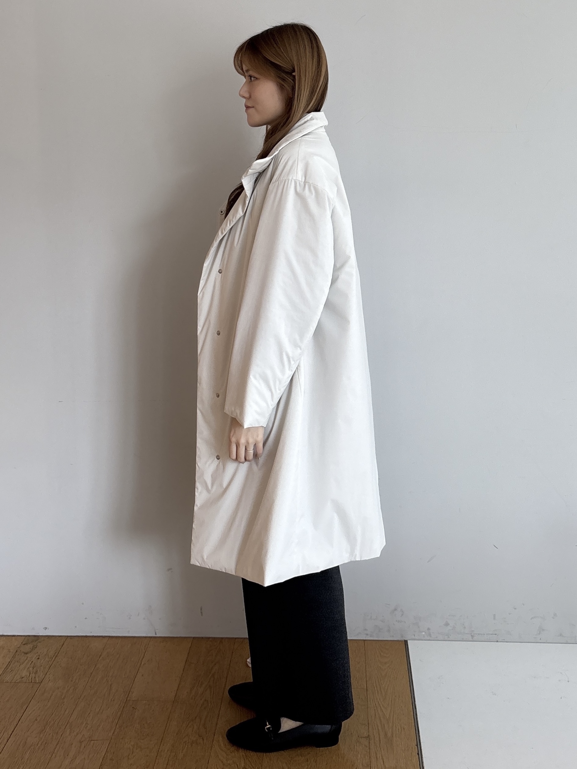 sayaさんの「UNTITLED｜【撥水/軽量/薄中綿入り】スタンドカラーコート」を使ったコーディネート