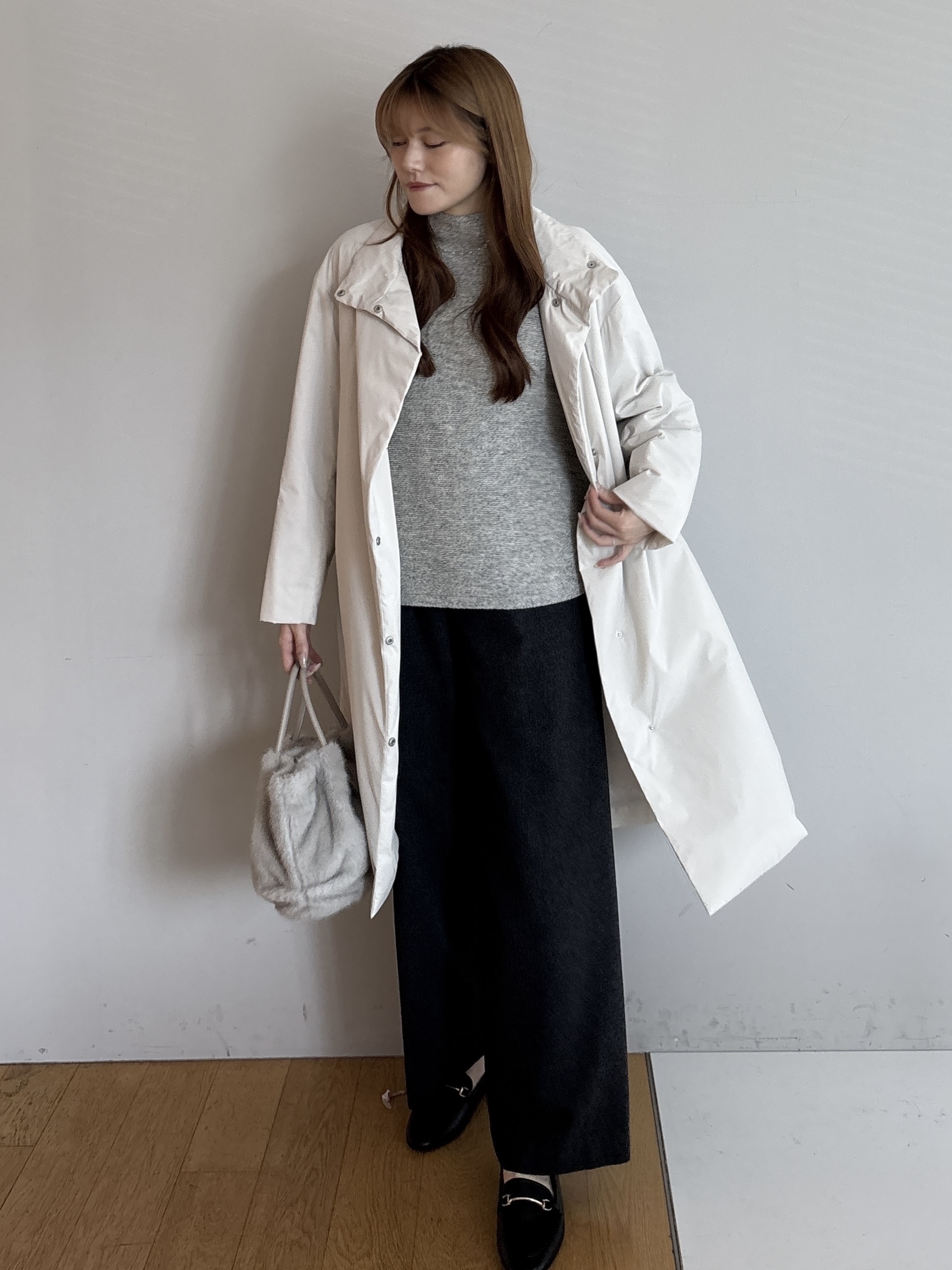 sayaさんの「UNTITLED｜【撥水/軽量/薄中綿入り】スタンドカラーコート」を使ったコーディネート