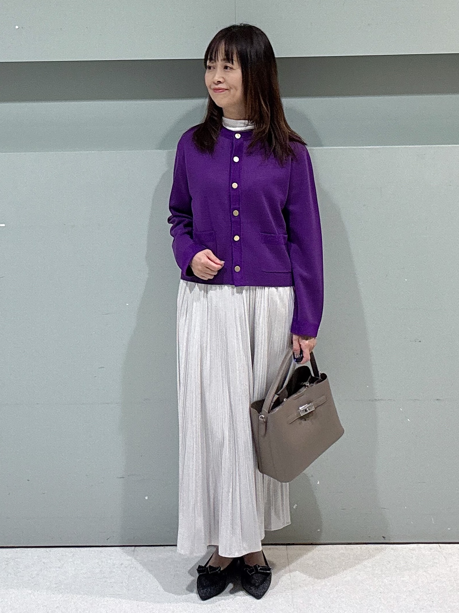 makiさんの「UNTITLED｜【アンサンブル可/ジャケットライク】モールラインカーディガン」を使ったコーディネート