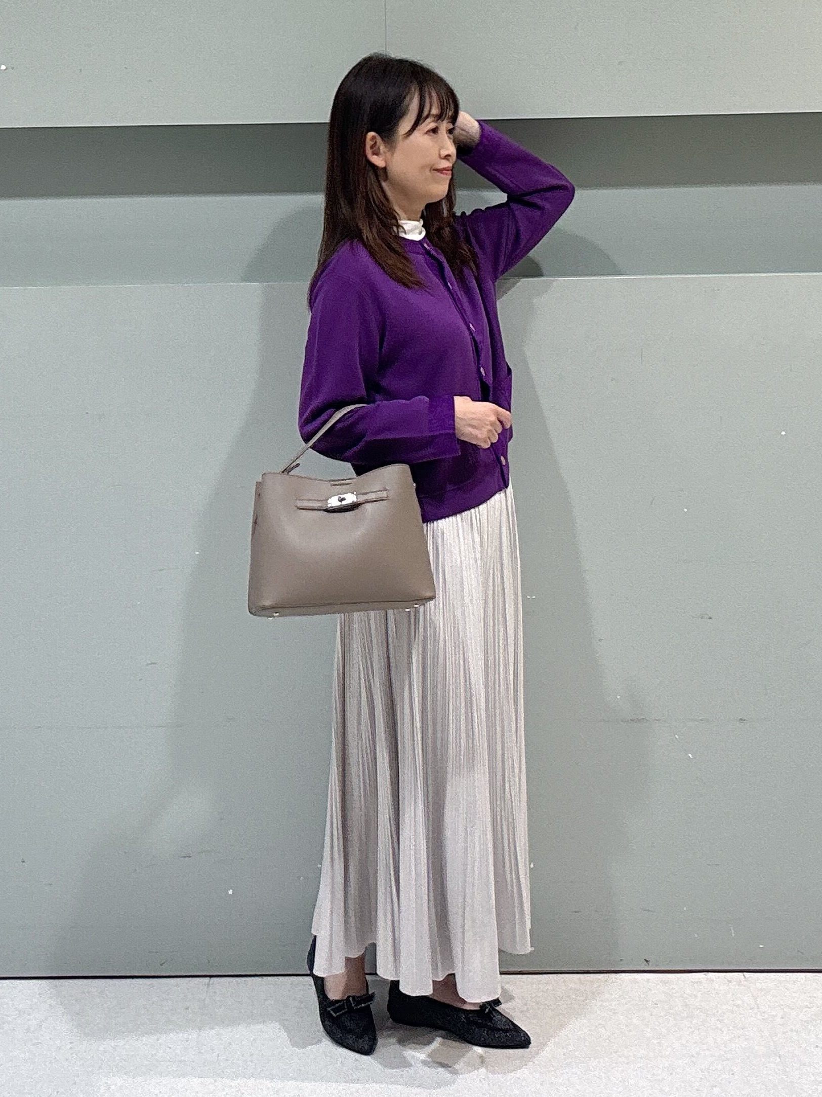 makiさんの「UNTITLED｜【アンサンブル可/ジャケットライク】モールラインカーディガン」を使ったコーディネート