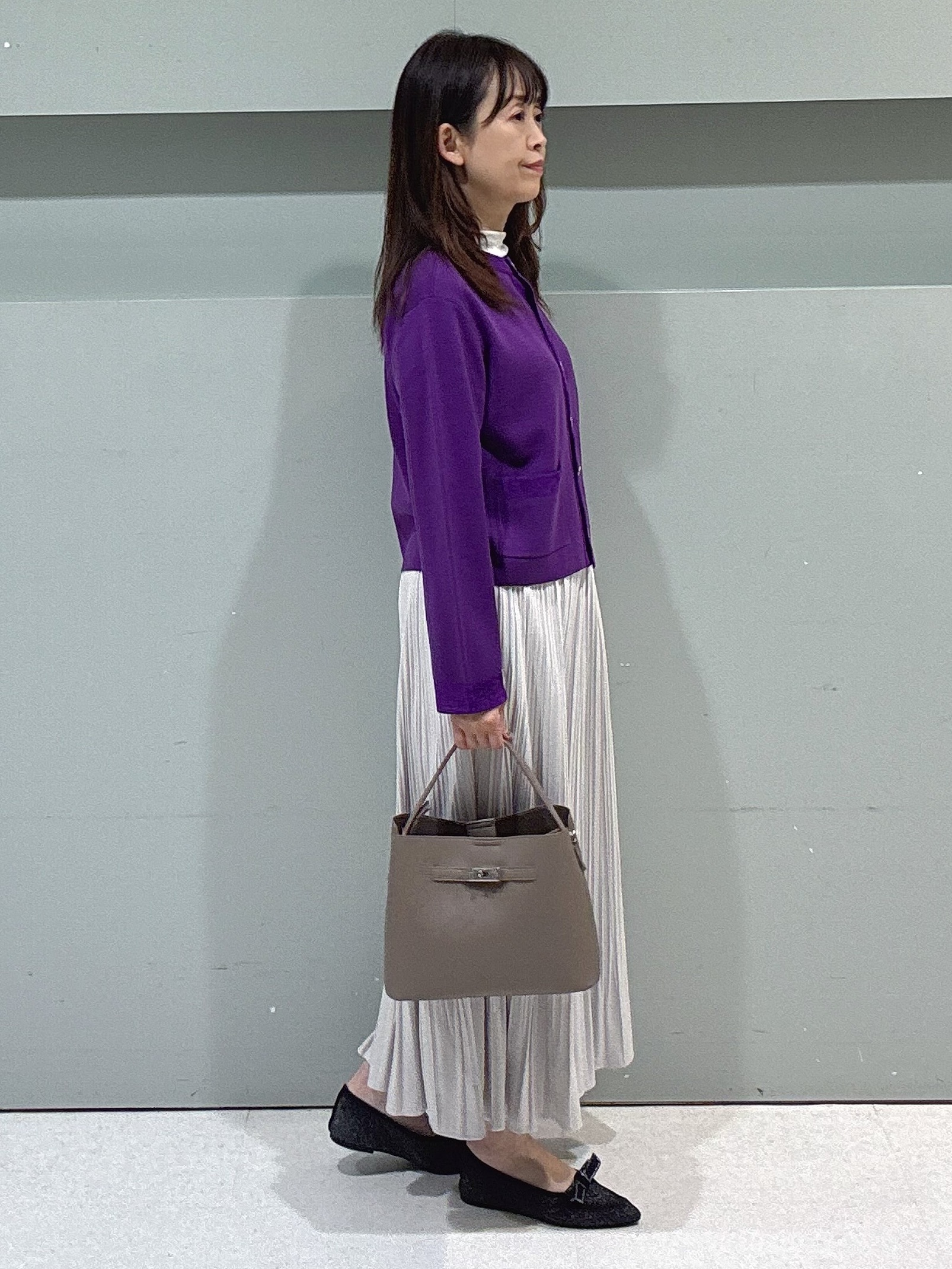 makiさんの「UNTITLED｜【アンサンブル可/ジャケットライク】モールラインカーディガン」を使ったコーディネート