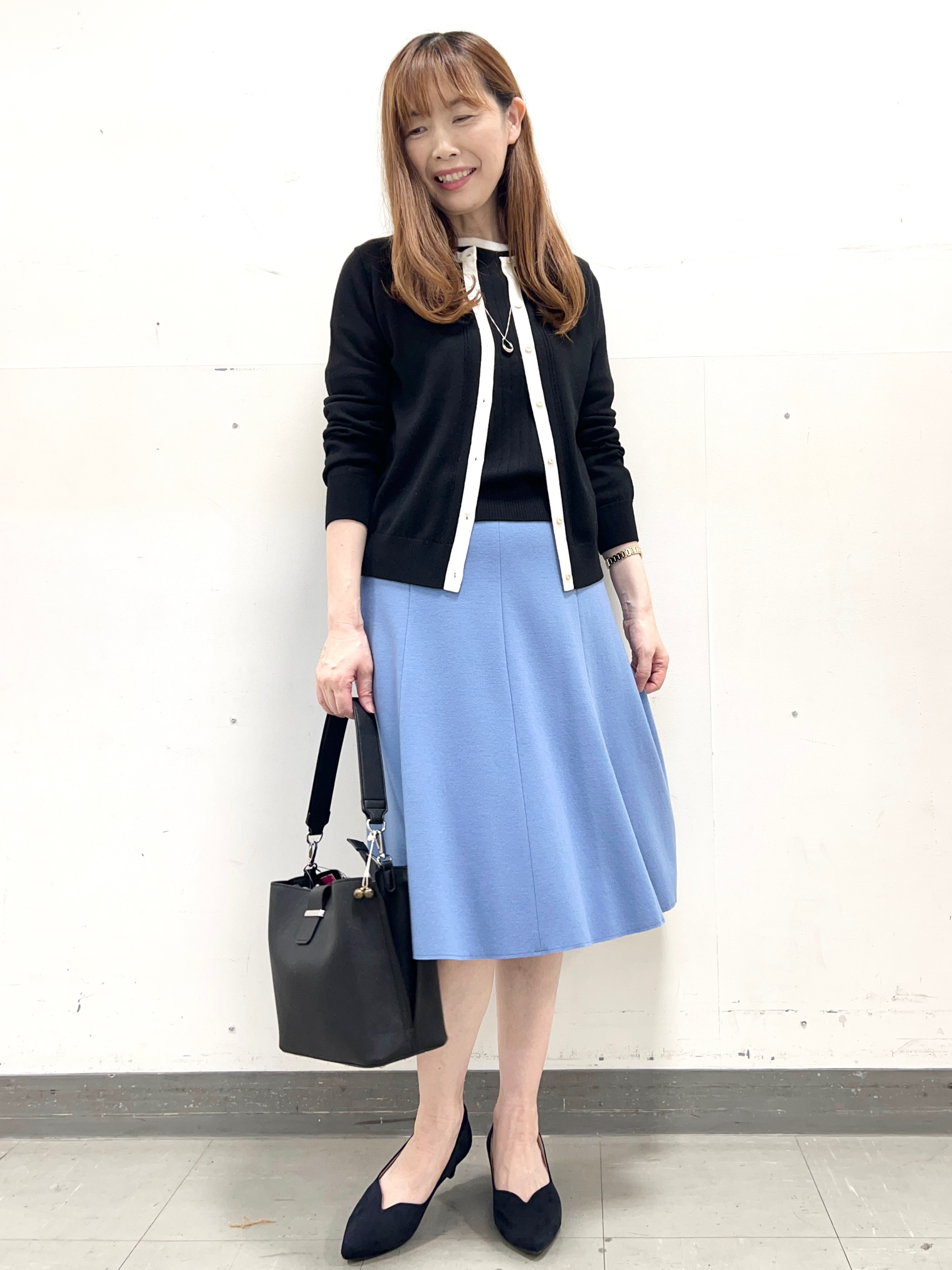 yuさんの「Reflect｜【手洗い／アンサンブル可】フェミニンカーディガン」を使ったコーディネート