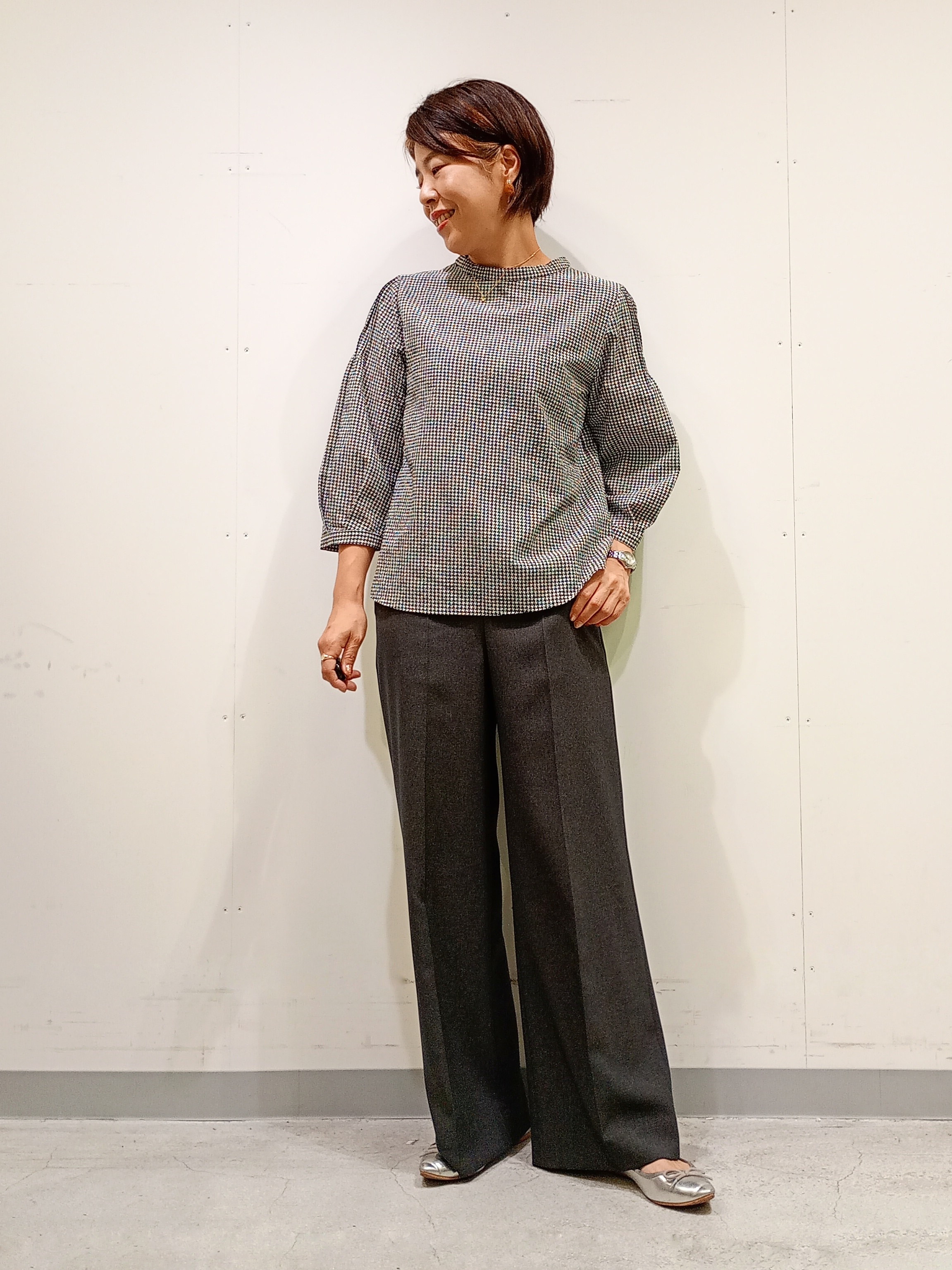 Kさんの「INDIVI｜【初秋にピッタリ！／洗える】凹凸素材ミニスタンドトップス」を使ったコーディネート