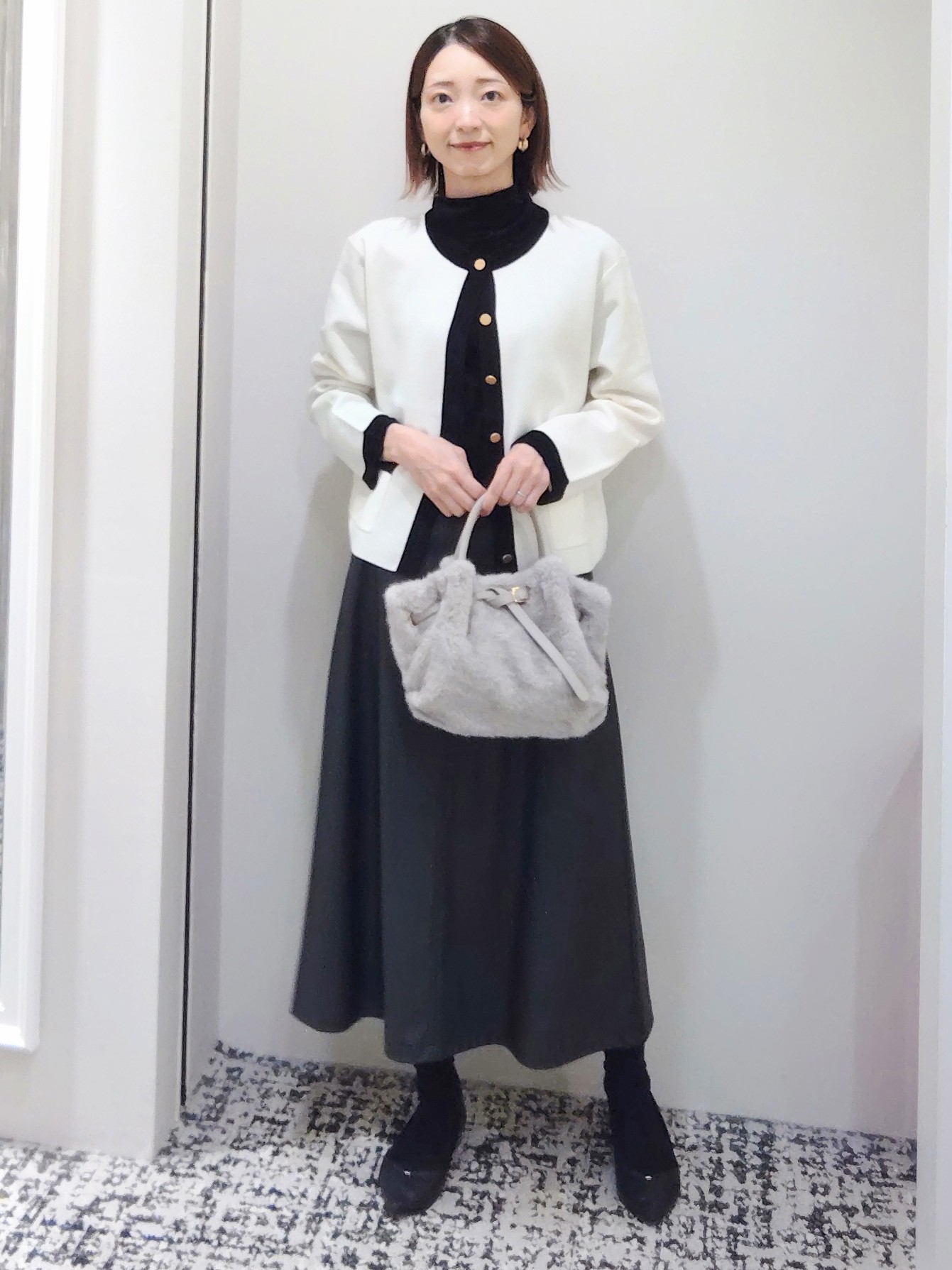terumiさんの「UNTITLED｜【アンサンブル可/ジャケットライク】モールラインカーディガン」を使ったコーディネート