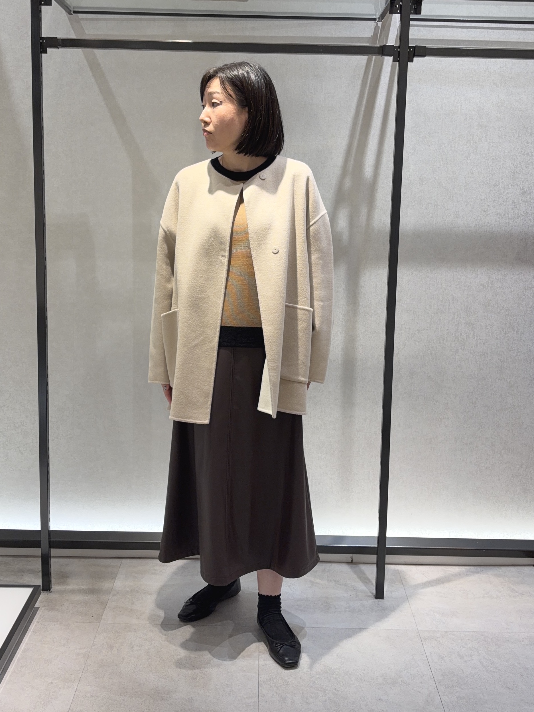 わたなべさんの「UNTITLED｜【マフラー付き/ゆったり】リバーコート」を使ったコーディネート