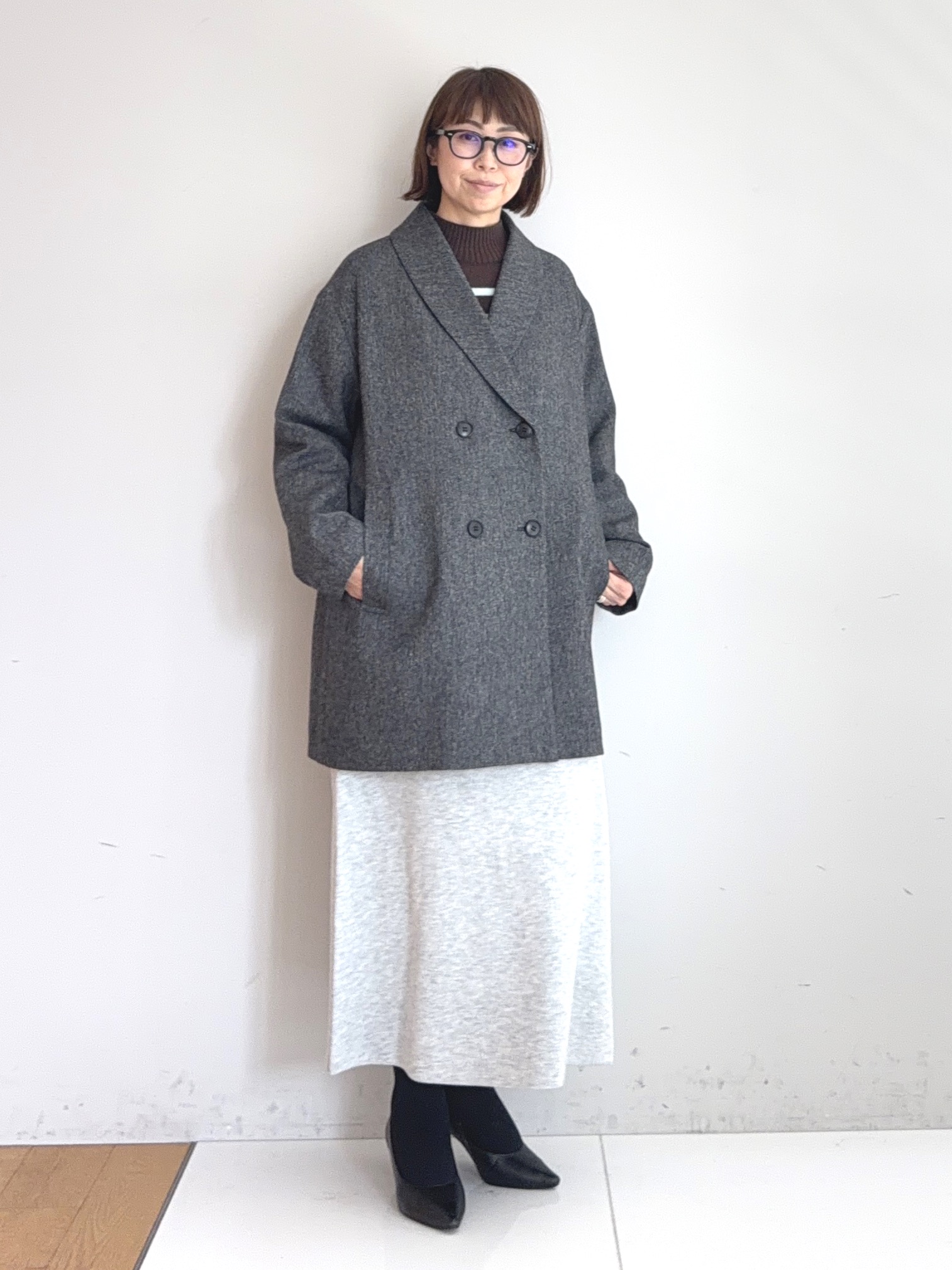 murayamaさんの「INDIVI｜【ラム革／美脚／通勤】レザーパンプス」を使ったコーディネート