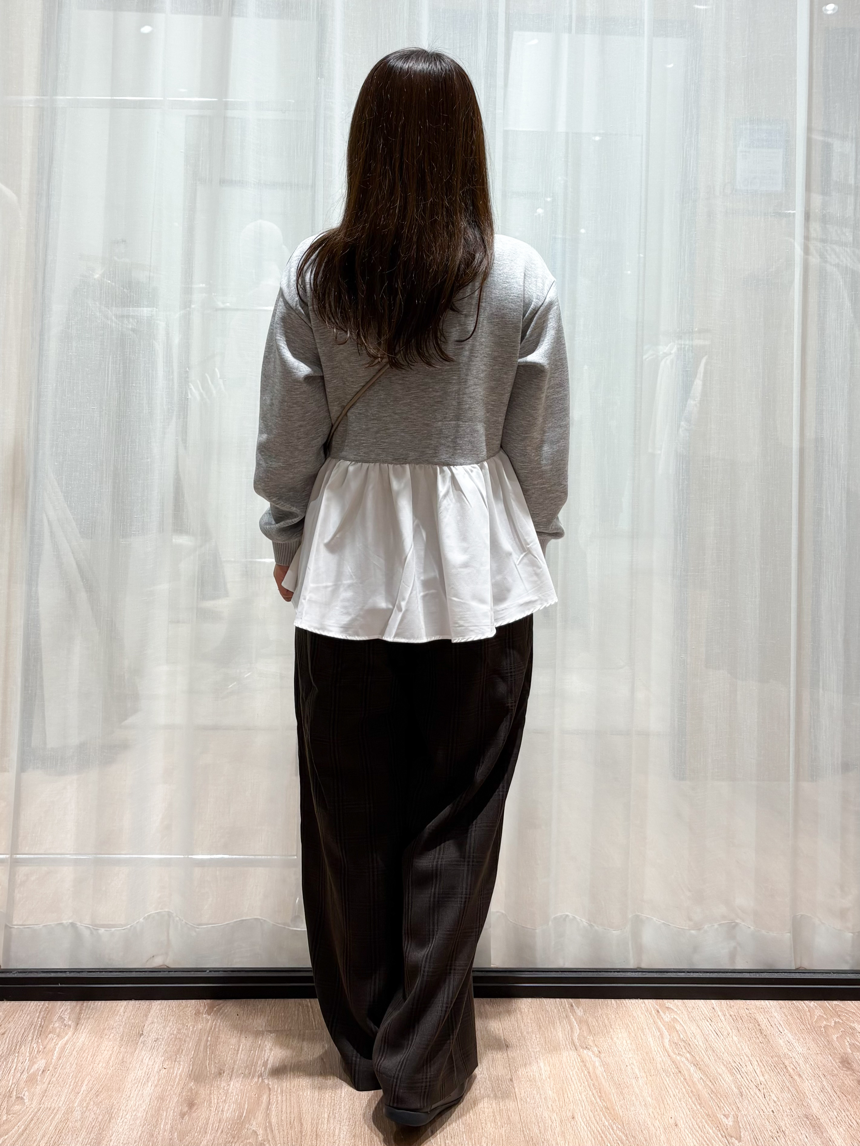 かなさんの「OPAQUE.CLIP｜ペプラムドッキングトップス【洗濯機OK】」を使ったコーディネート