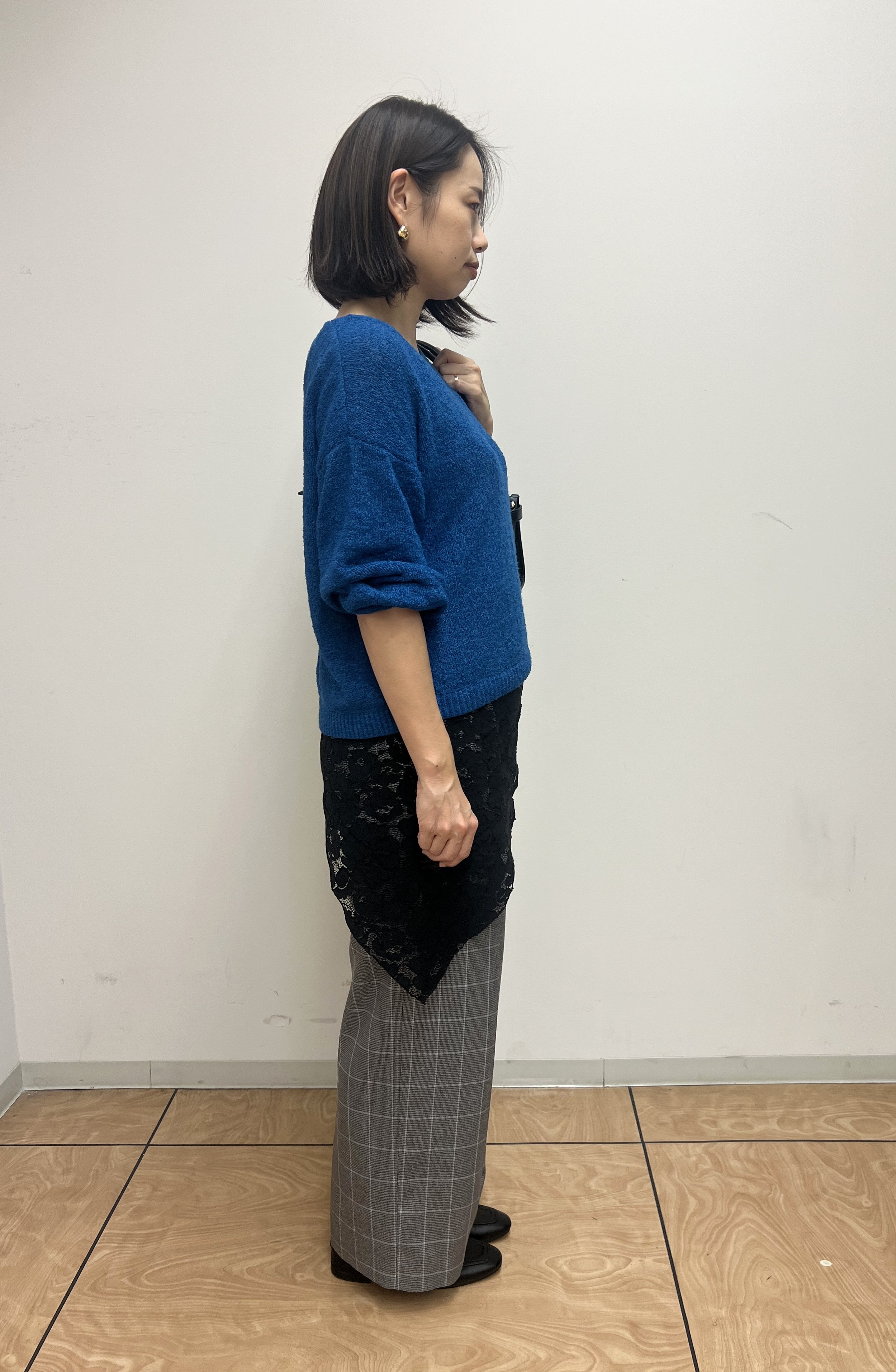 レイさんの「INDIVI｜【洗える／程よいシアー感】凹凸素材ニット」を使ったコーディネート