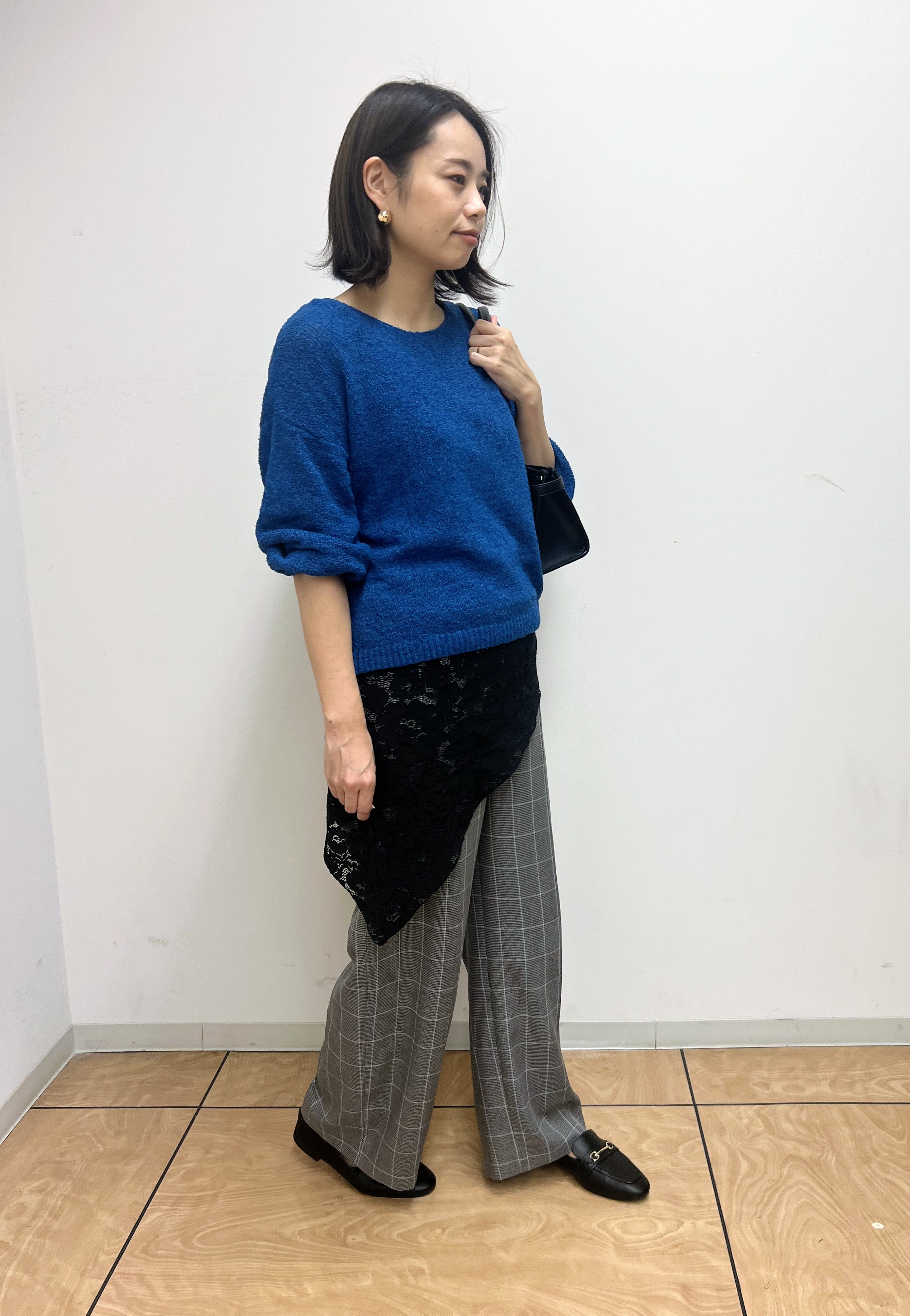 レイさんの「INDIVI｜【洗える／程よいシアー感】凹凸素材ニット」を使ったコーディネート
