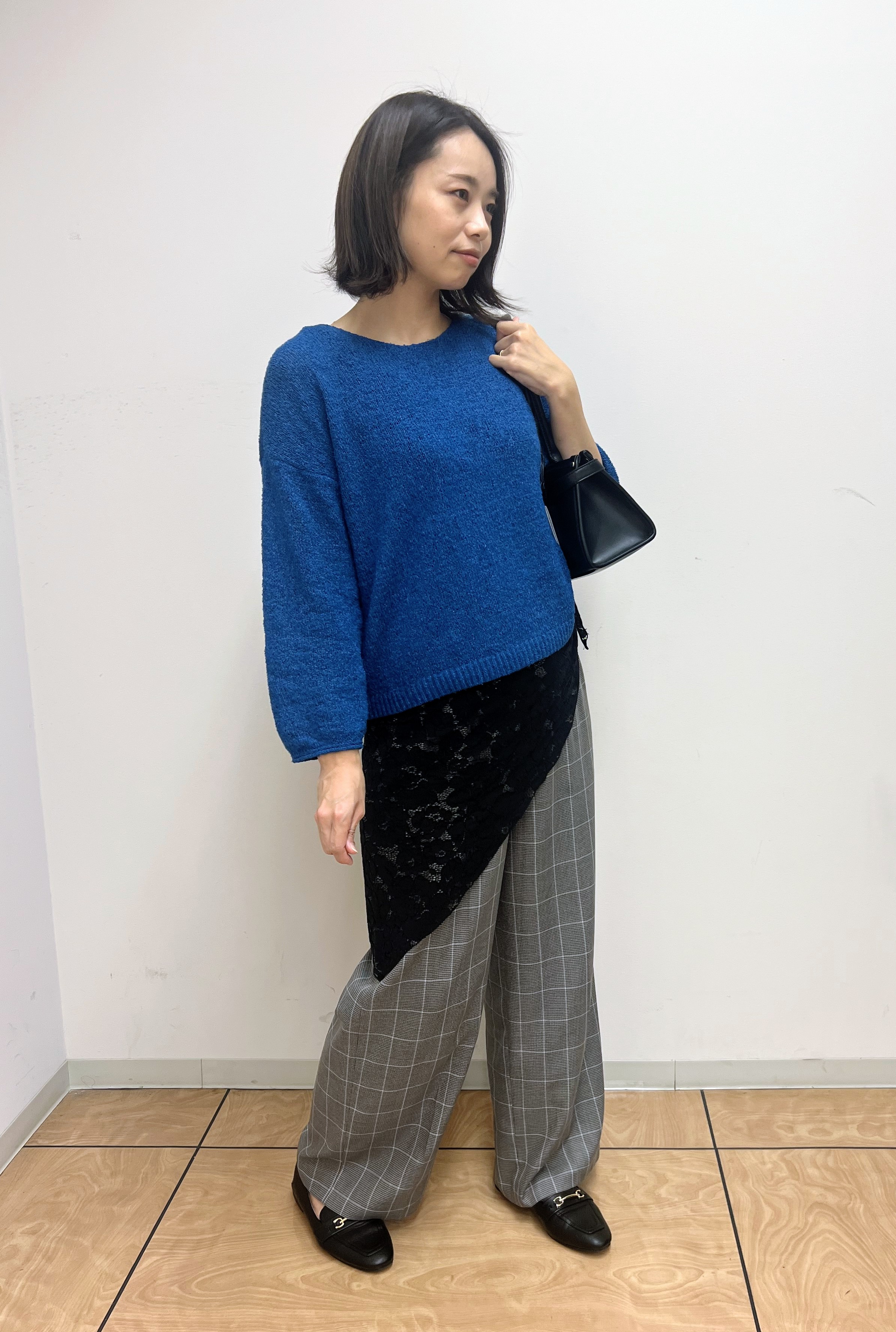 レイさんの「INDIVI｜【洗える／程よいシアー感】凹凸素材ニット」を使ったコーディネート