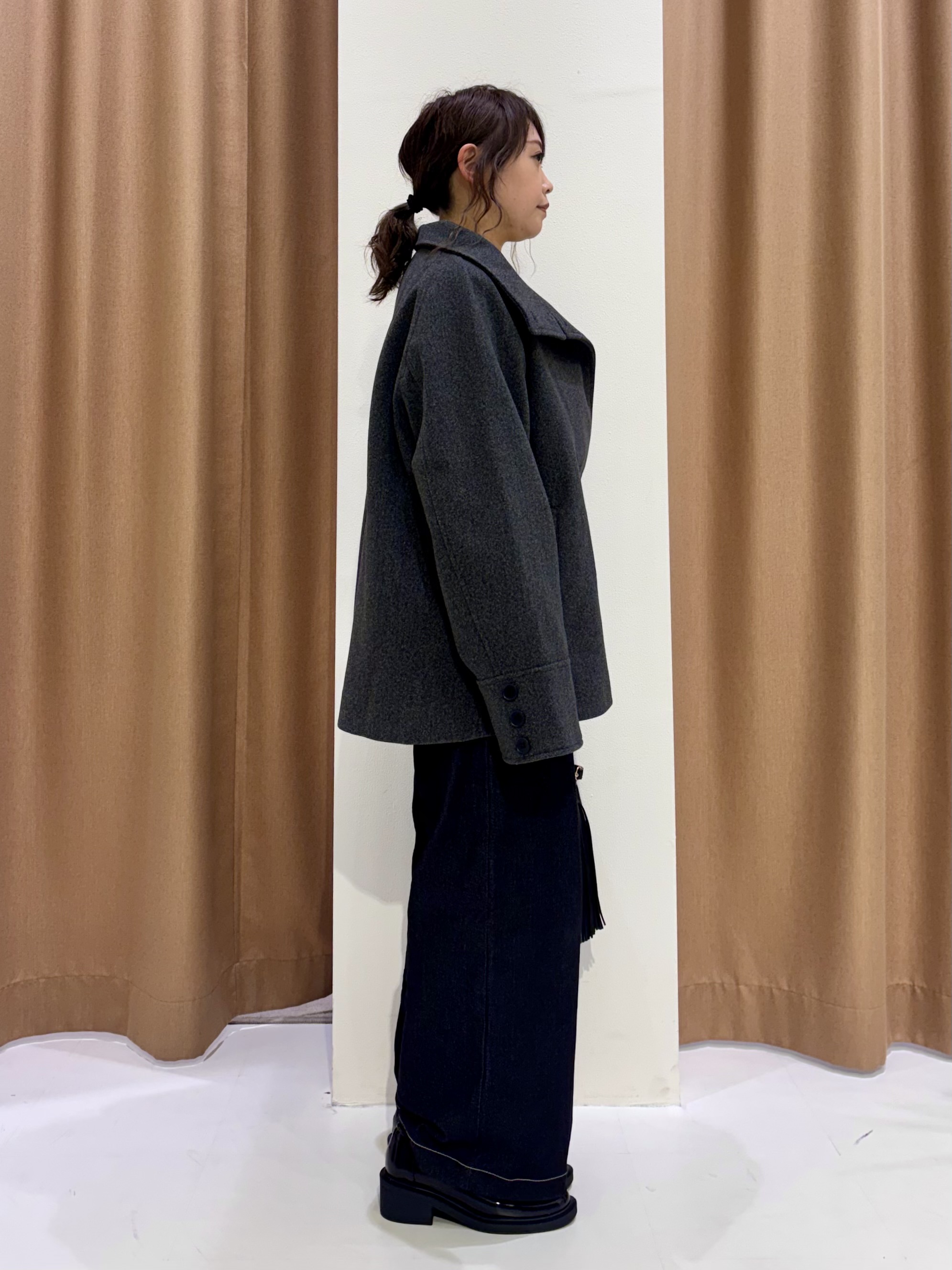mameさんの「THE SHOP TK｜【毛玉防止/蓄熱/洗える】美映えガーターニット」を使ったコーディネート
