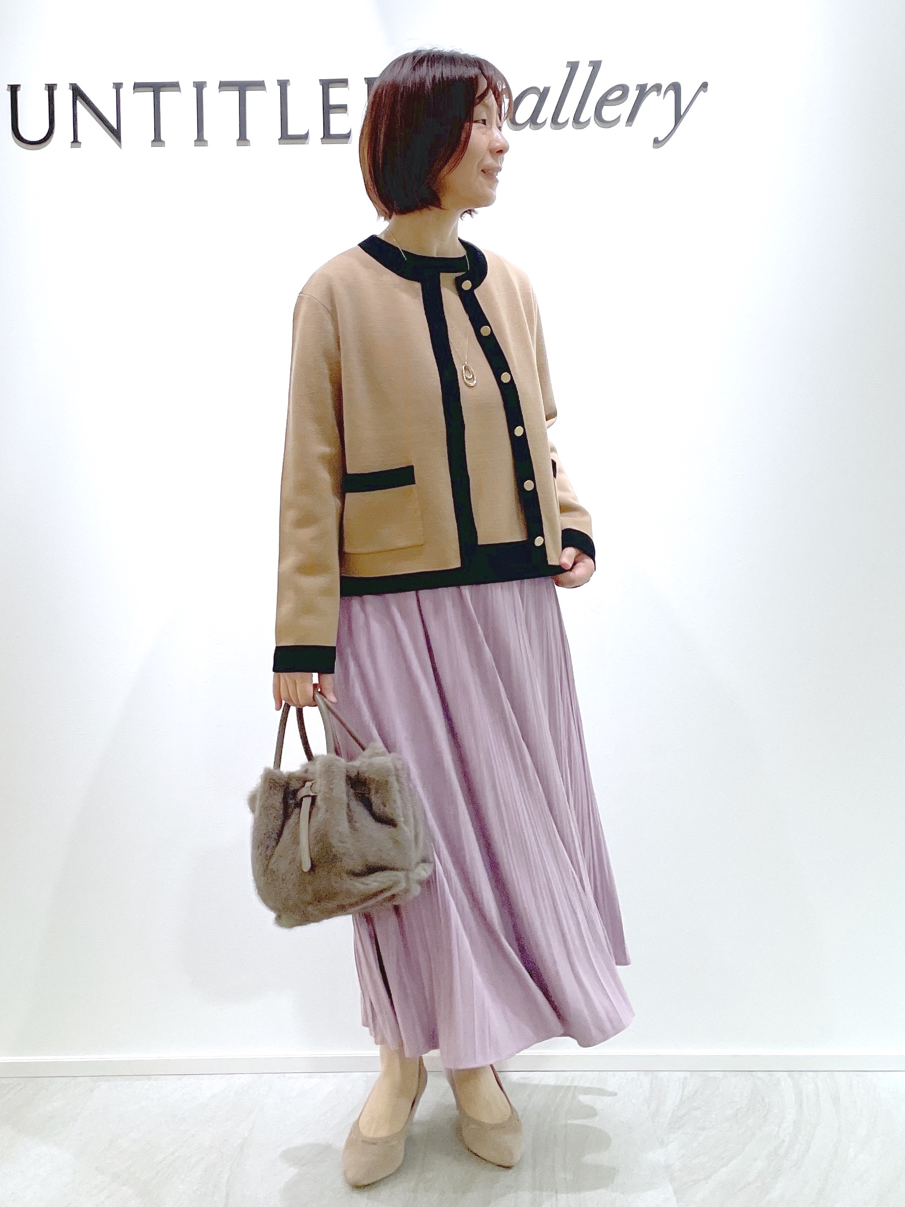 hanaさんの「UNTITLED｜【アンサンブル可/ジャケットライク】モールラインカーディガン」を使ったコーディネート