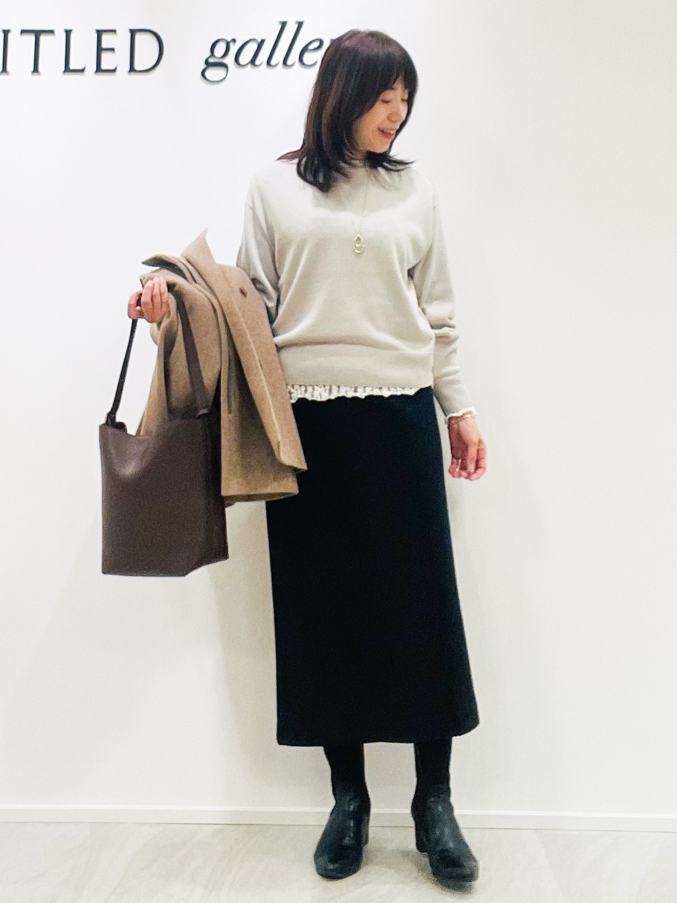 めいさんの「UNTITLED｜【店頭人気！/8色展開】ボリュームスリーブニットプルオーバー」を使ったコーディネート