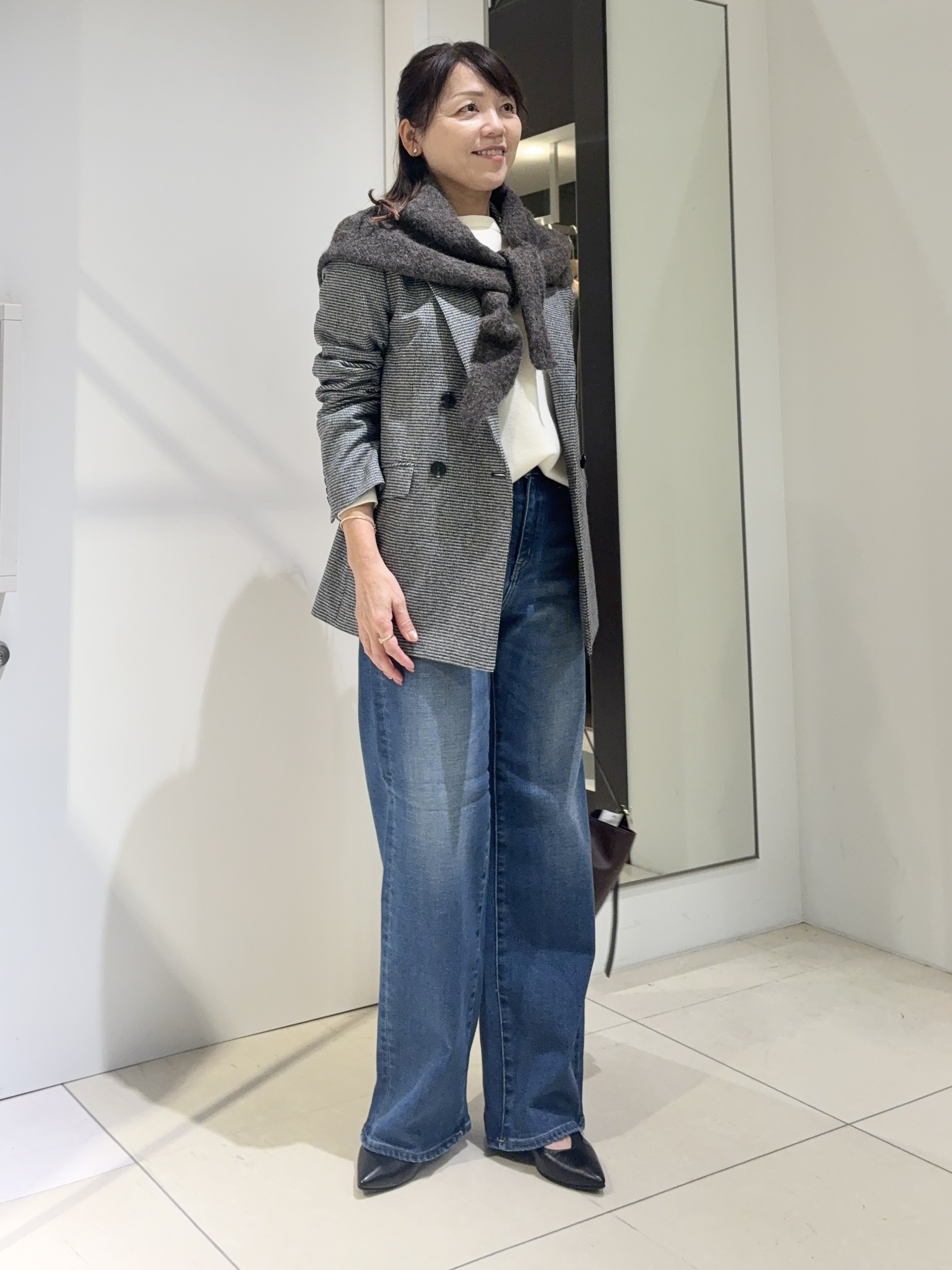 tomoさんの「UNTITLED｜【セットアップ可/通勤にも】ウールダブルジャケット」を使ったコーディネート