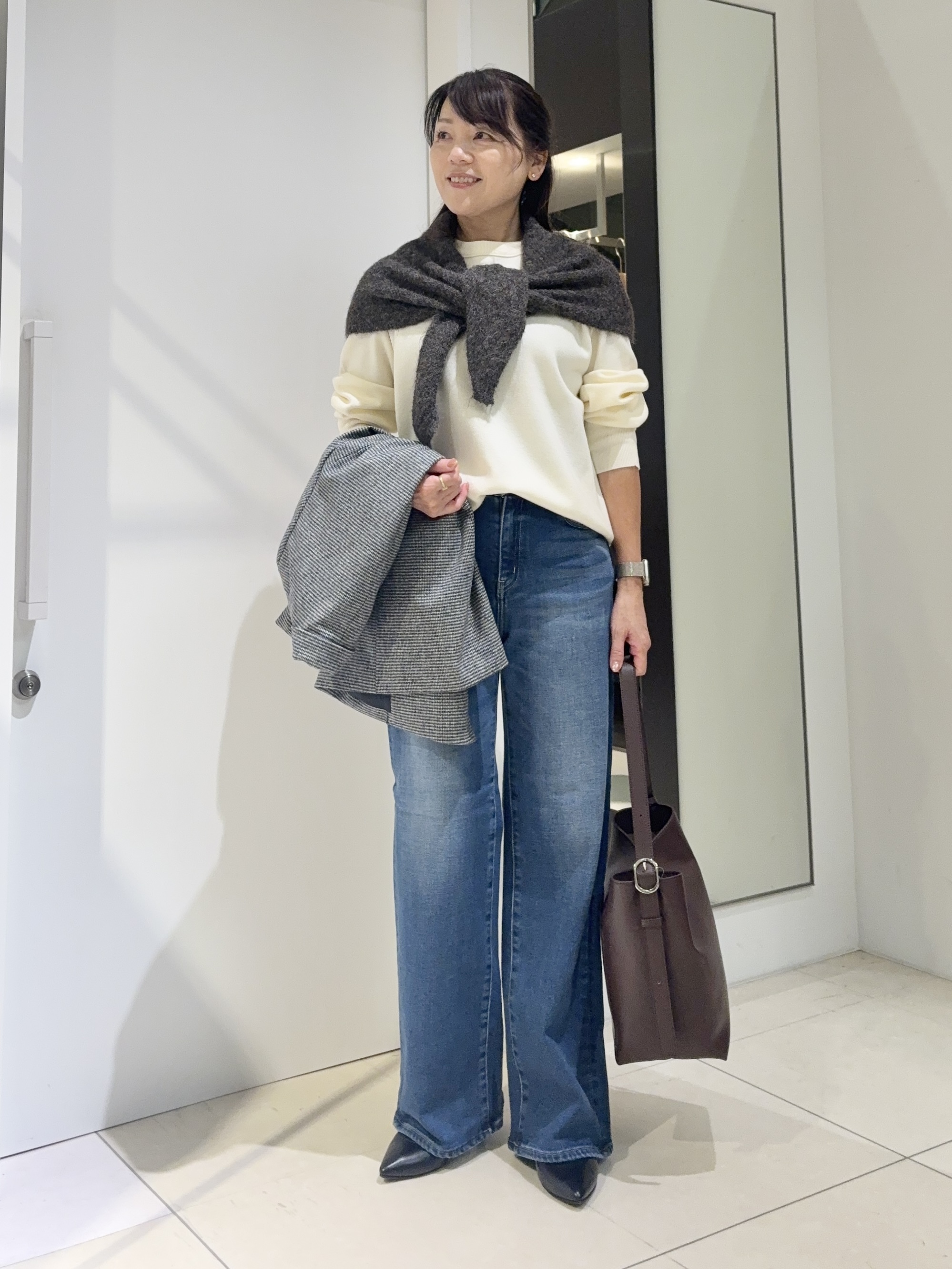 tomoさんの「UNTITLED｜【セットアップ可/通勤にも】ウールダブルジャケット」を使ったコーディネート