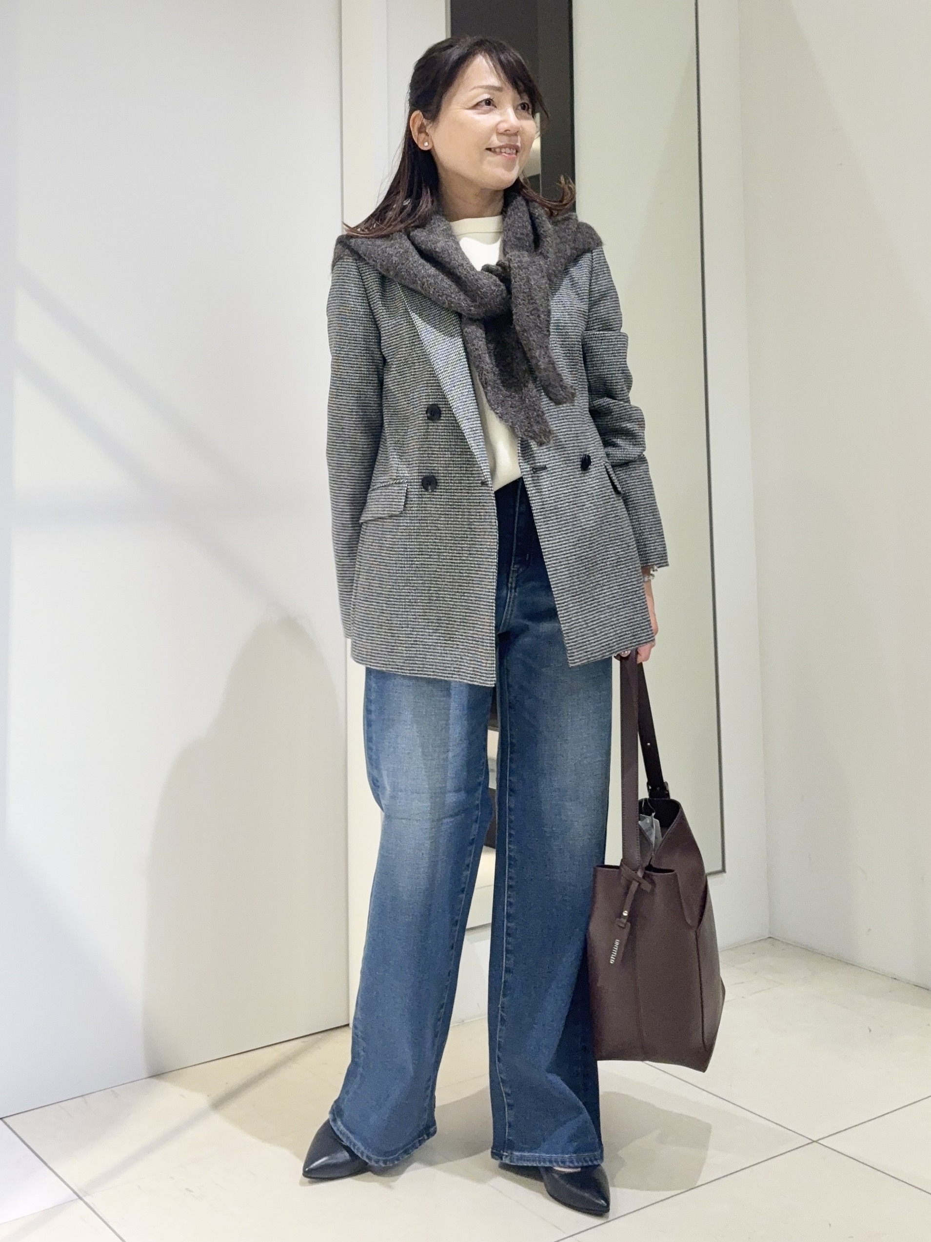 tomoさんの「UNTITLED｜【セットアップ可/通勤にも】ウールダブルジャケット」を使ったコーディネート