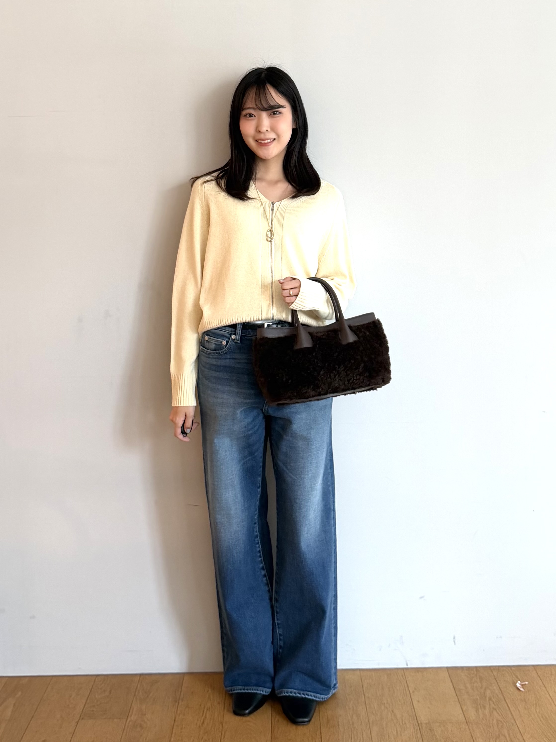 ririkaさんの「UNTITLED｜裏起毛 MAKE&times;DENIM WIDE」を使ったコーディネート