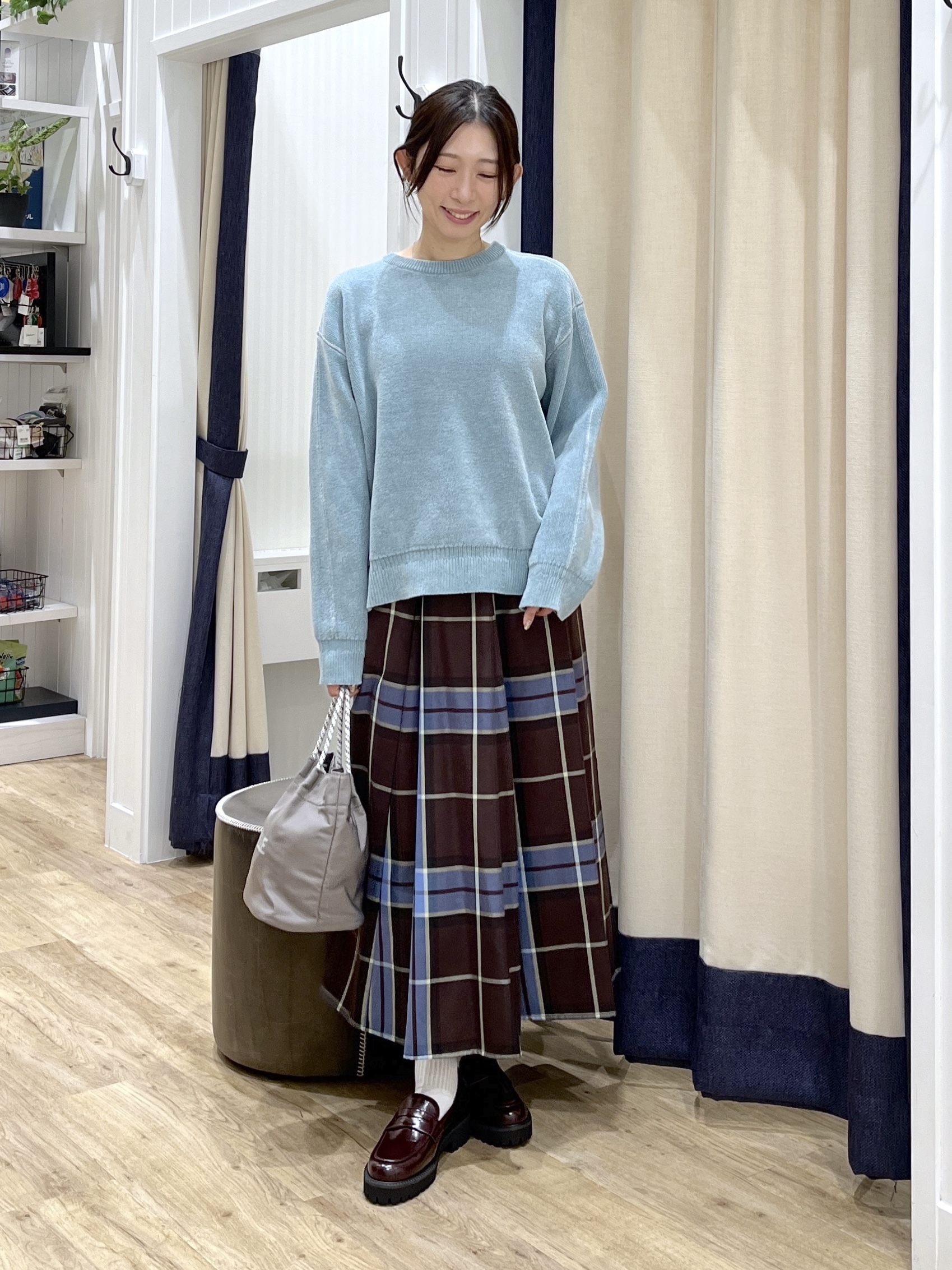 canaさんの「Dessin｜【洗える】ラインリブ ミニモールニット プルオーバー」を使ったコーディネート
