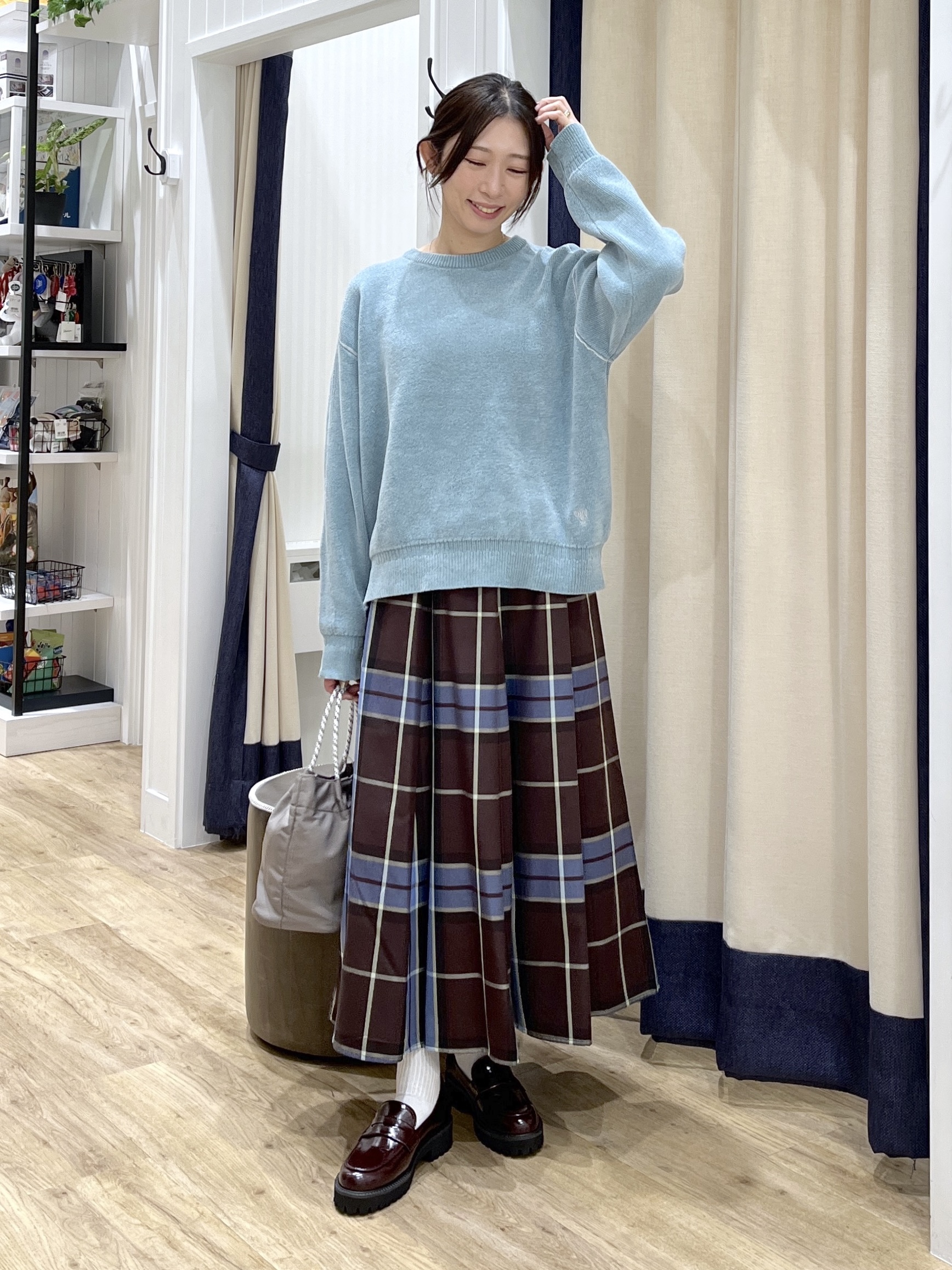 canaさんの「Dessin｜【洗える】ラインリブ ミニモールニット プルオーバー」を使ったコーディネート