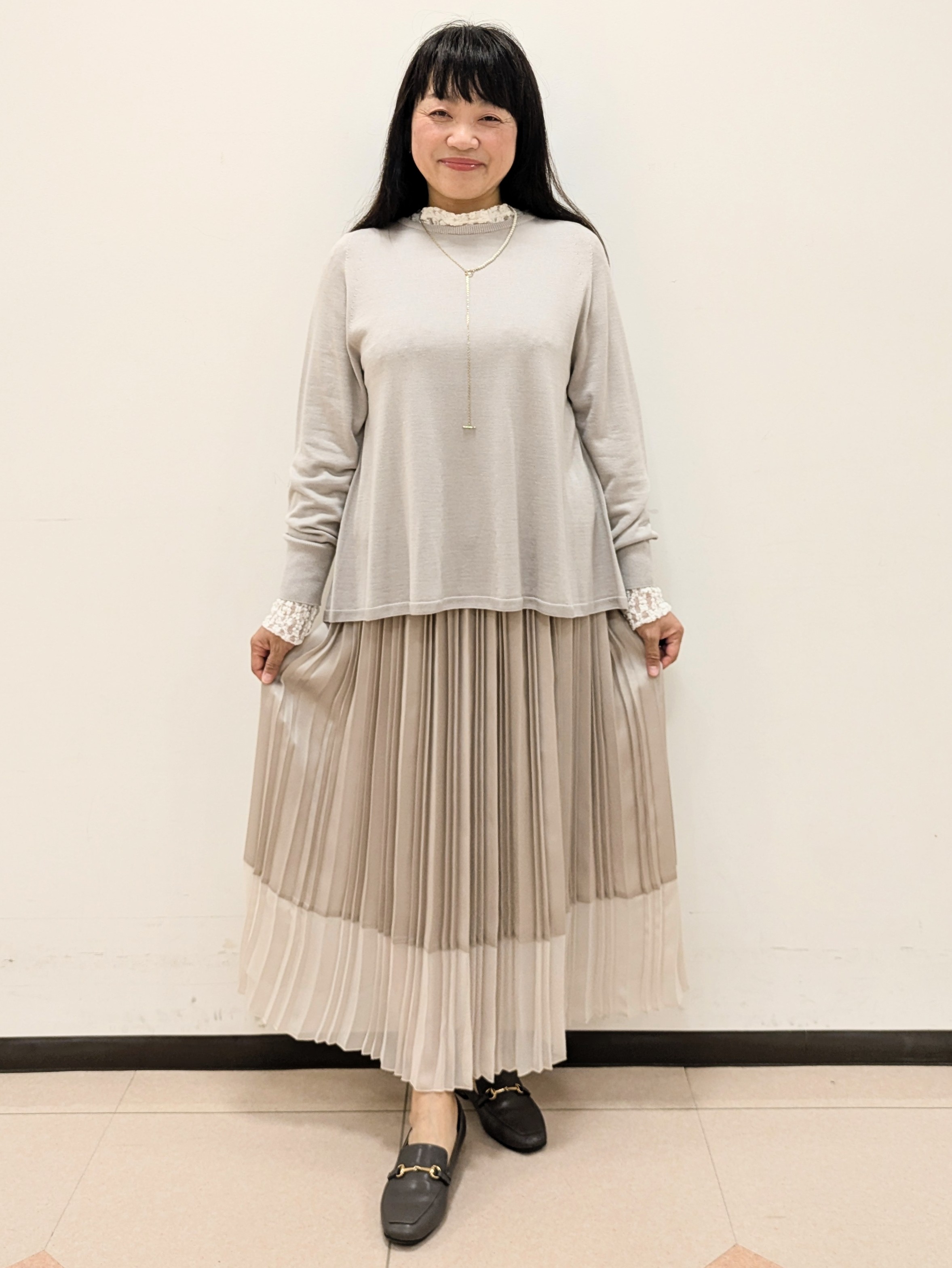 ともさんの「UNTITLED｜【店頭人気！/8色展開】ボリュームスリーブニットプルオーバー」を使ったコーディネート