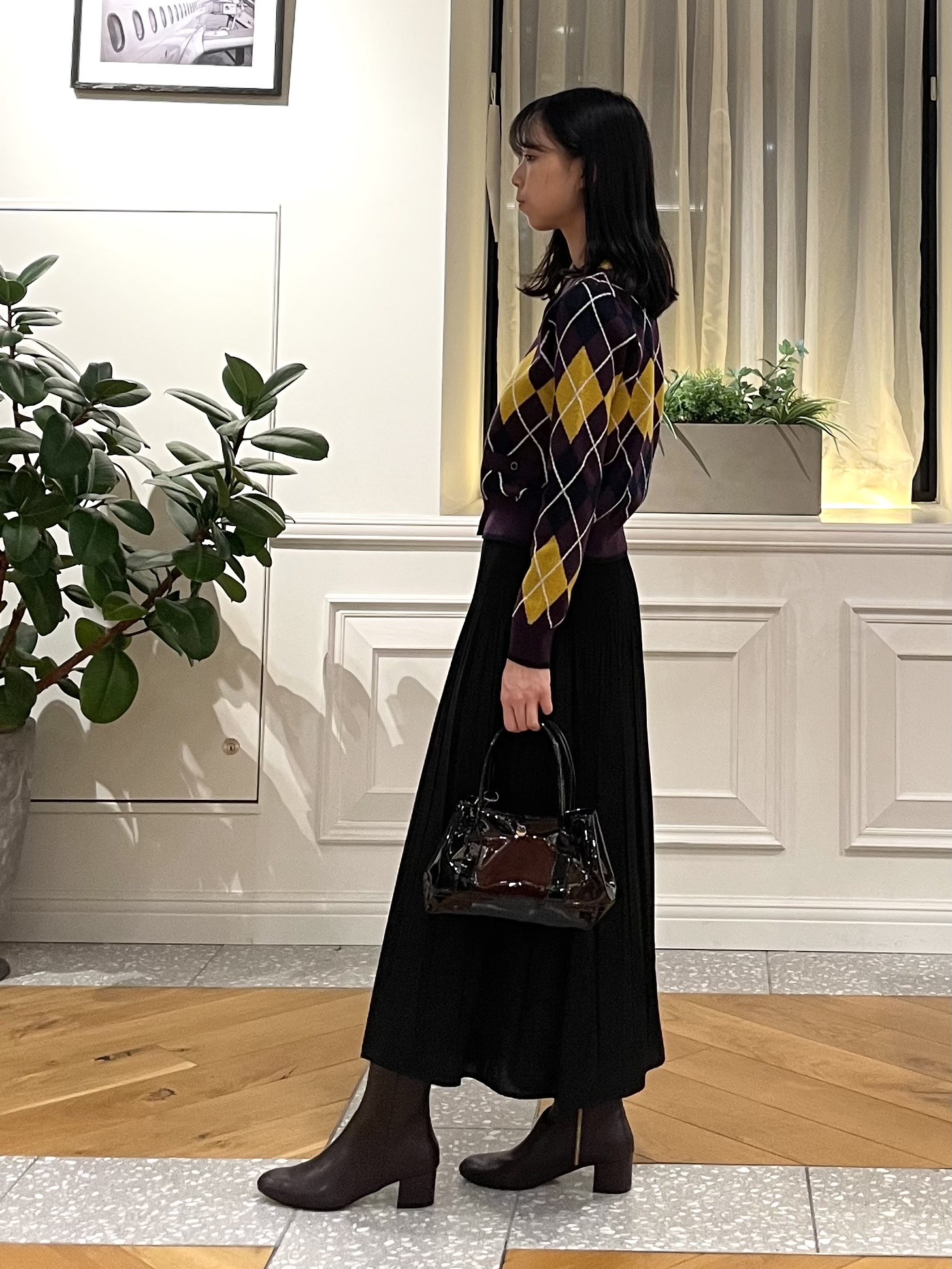 Lilyさんの「DRESSTERIOR｜アーガイルジャガードカーディガン」を使ったコーディネート