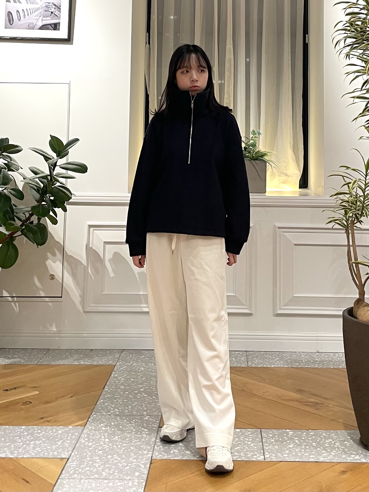 Lilyさんの「DRESSTERIOR｜イタリアンスライバー ハーフジッププルオーバー」を使ったコーディネート