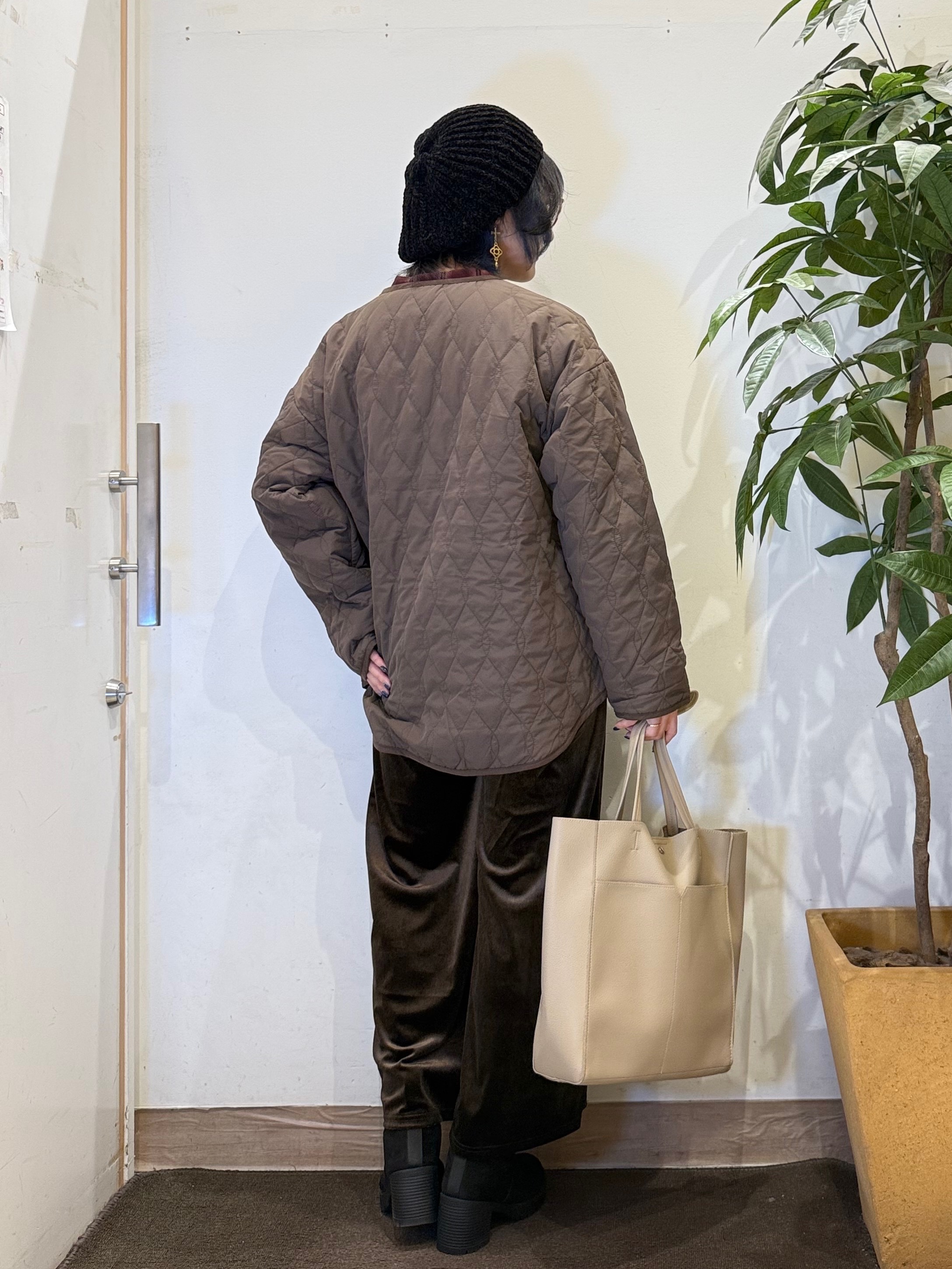 misakiさんの「SHOO･LA･RUE｜【撥水/S-LL/洗濯機可】ウエスト絞れる キルト中綿ジャケット」を使ったコーディネート