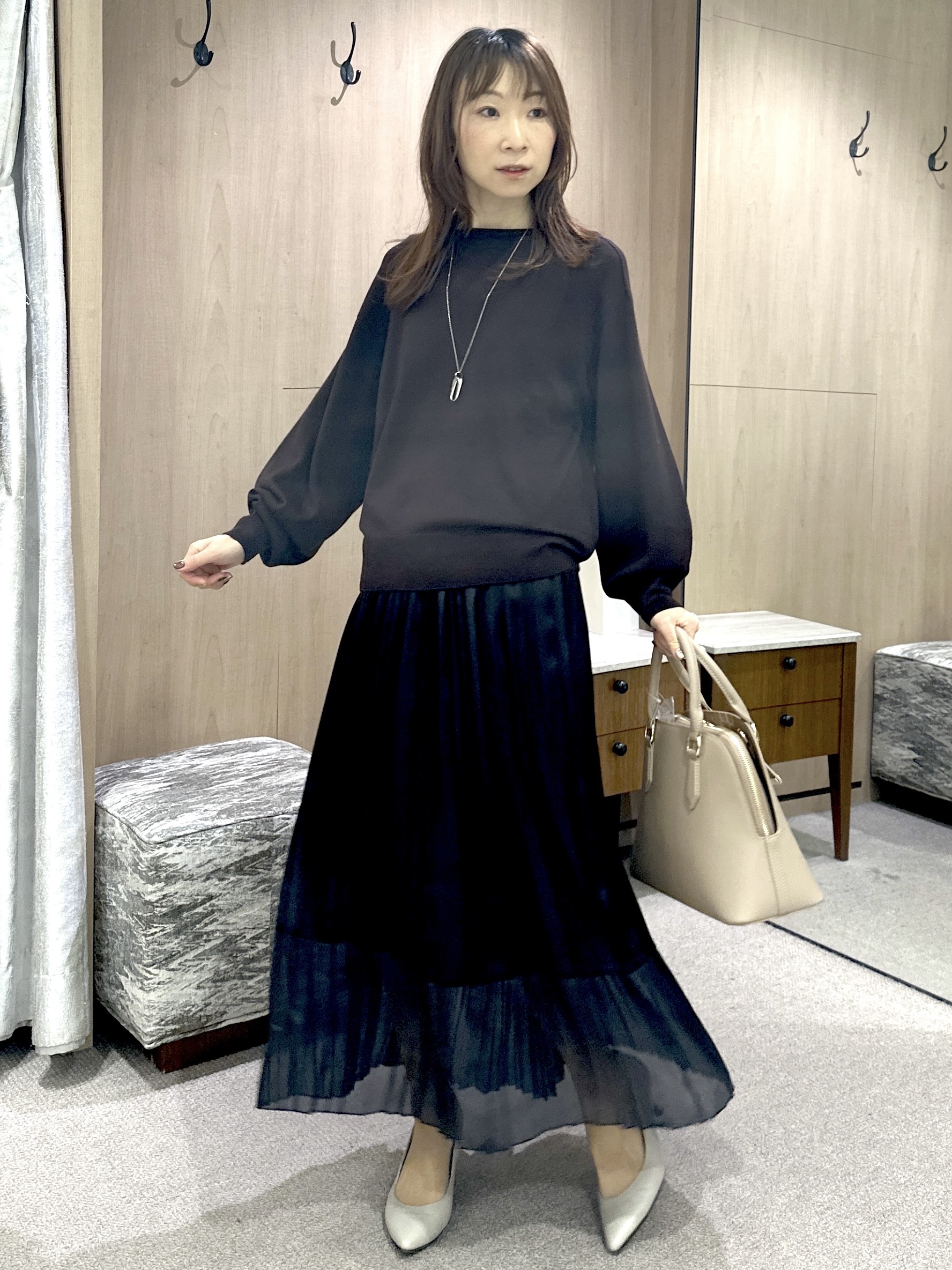 Miwaさんの「UNTITLED｜【店頭人気！/8色展開】ボリュームスリーブニットプルオーバー」を使ったコーディネート