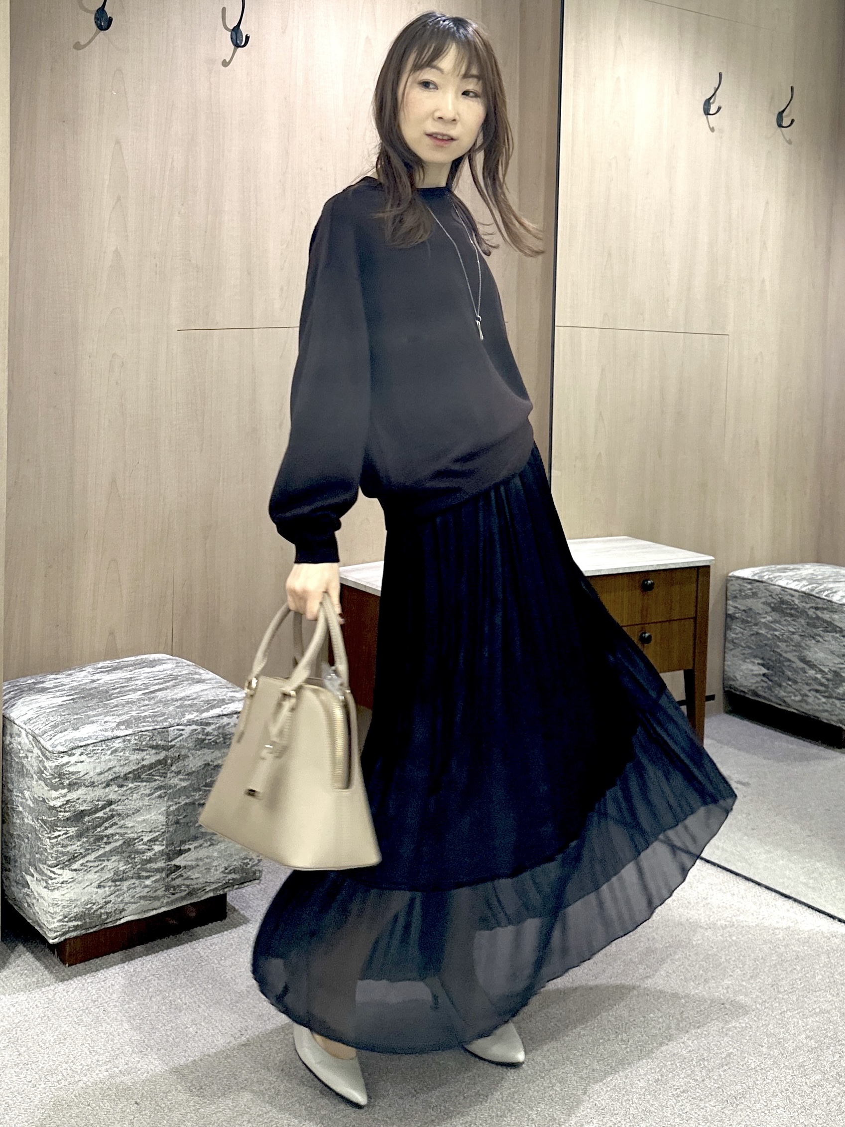 Miwaさんの「UNTITLED｜【店頭人気！/8色展開】ボリュームスリーブニットプルオーバー」を使ったコーディネート