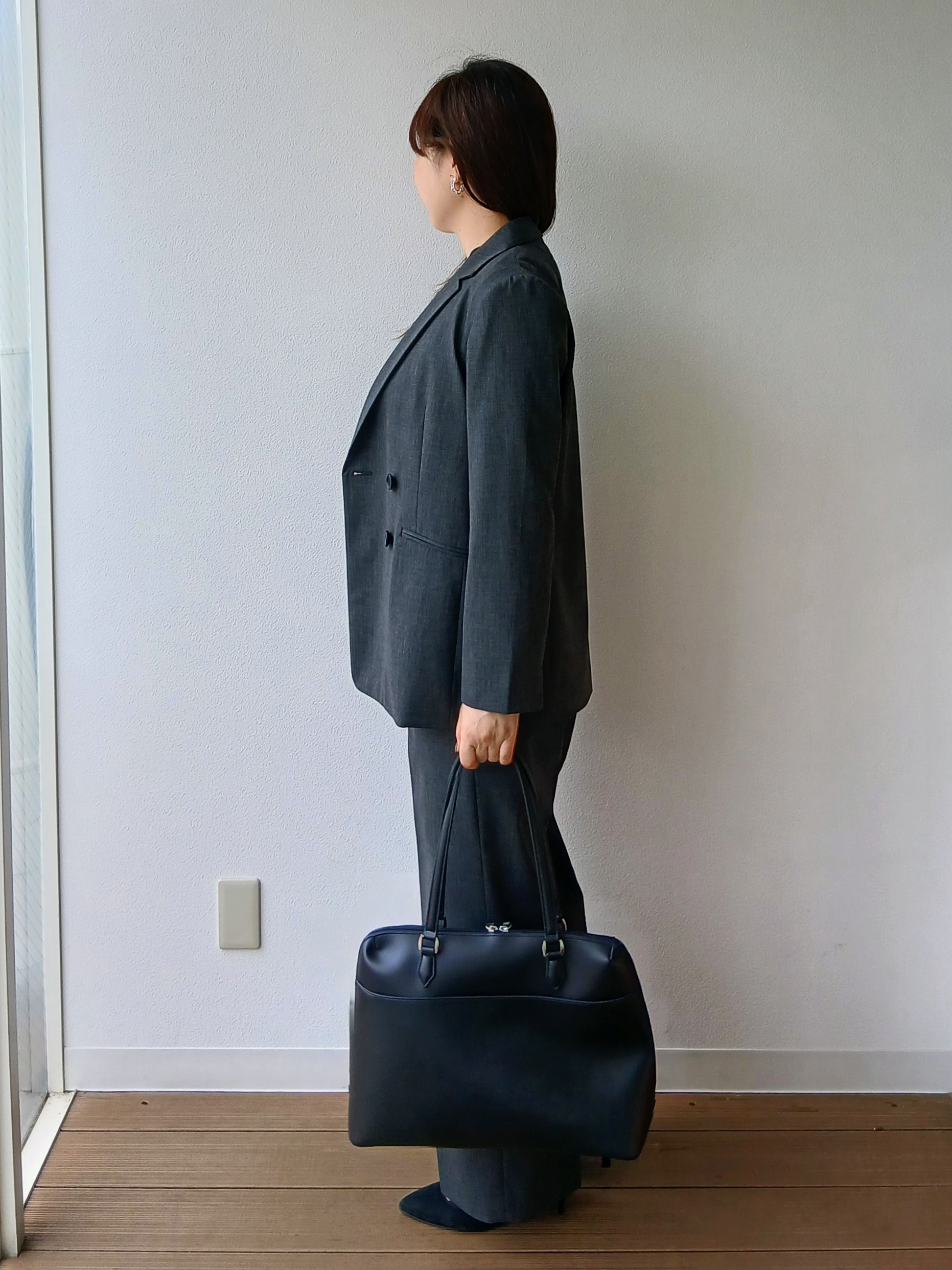 なみきさんの「UNTITLED｜【セットアップ可/秋羽織り/お仕事スーツ】ウールブレンドダブルジャケット」を使ったコーディネート
