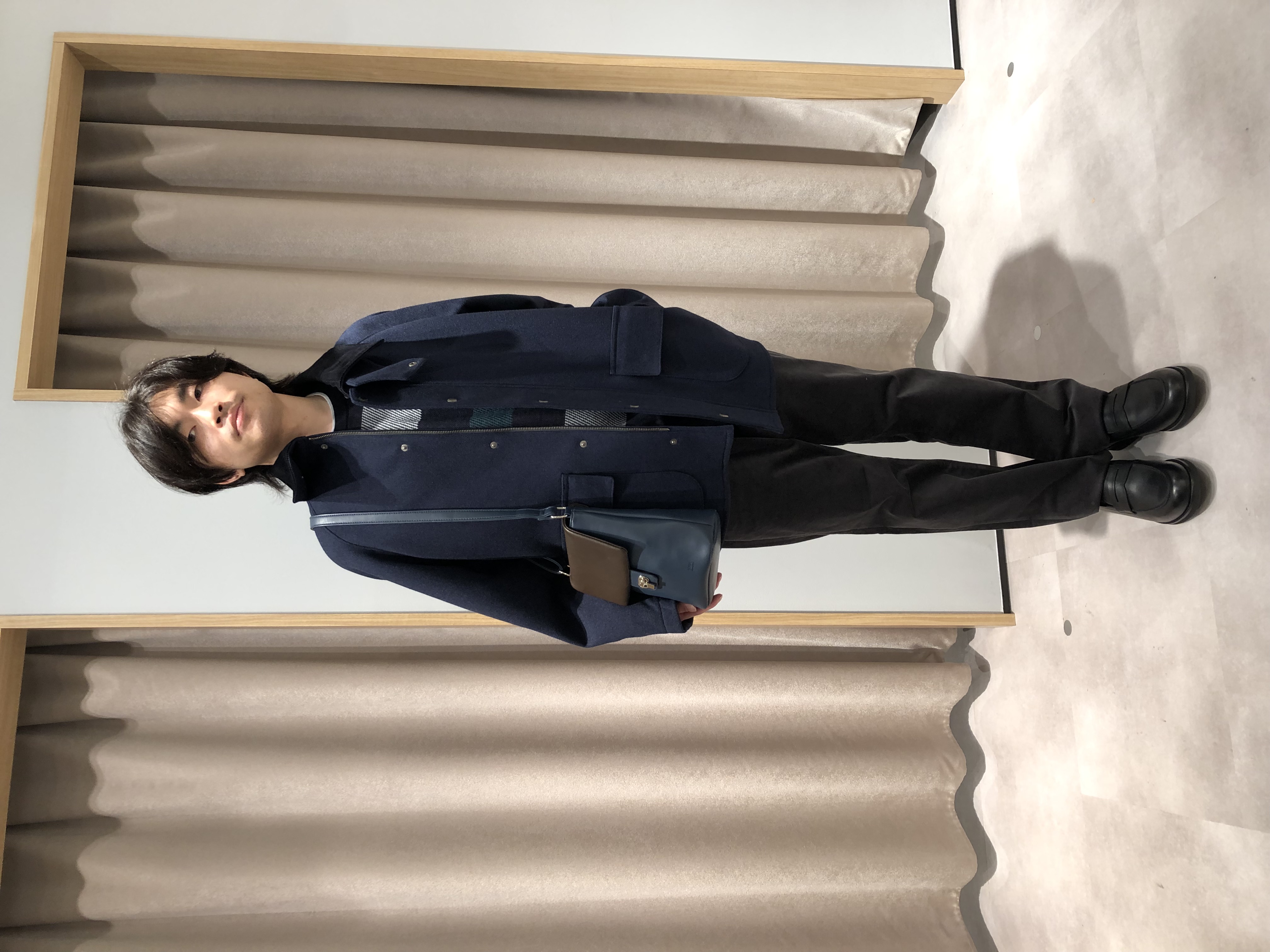 平塚郁博さんの「TAKEO KIKUCHI｜ダウンファブリック 千鳥 ブルゾン」を使ったコーディネート