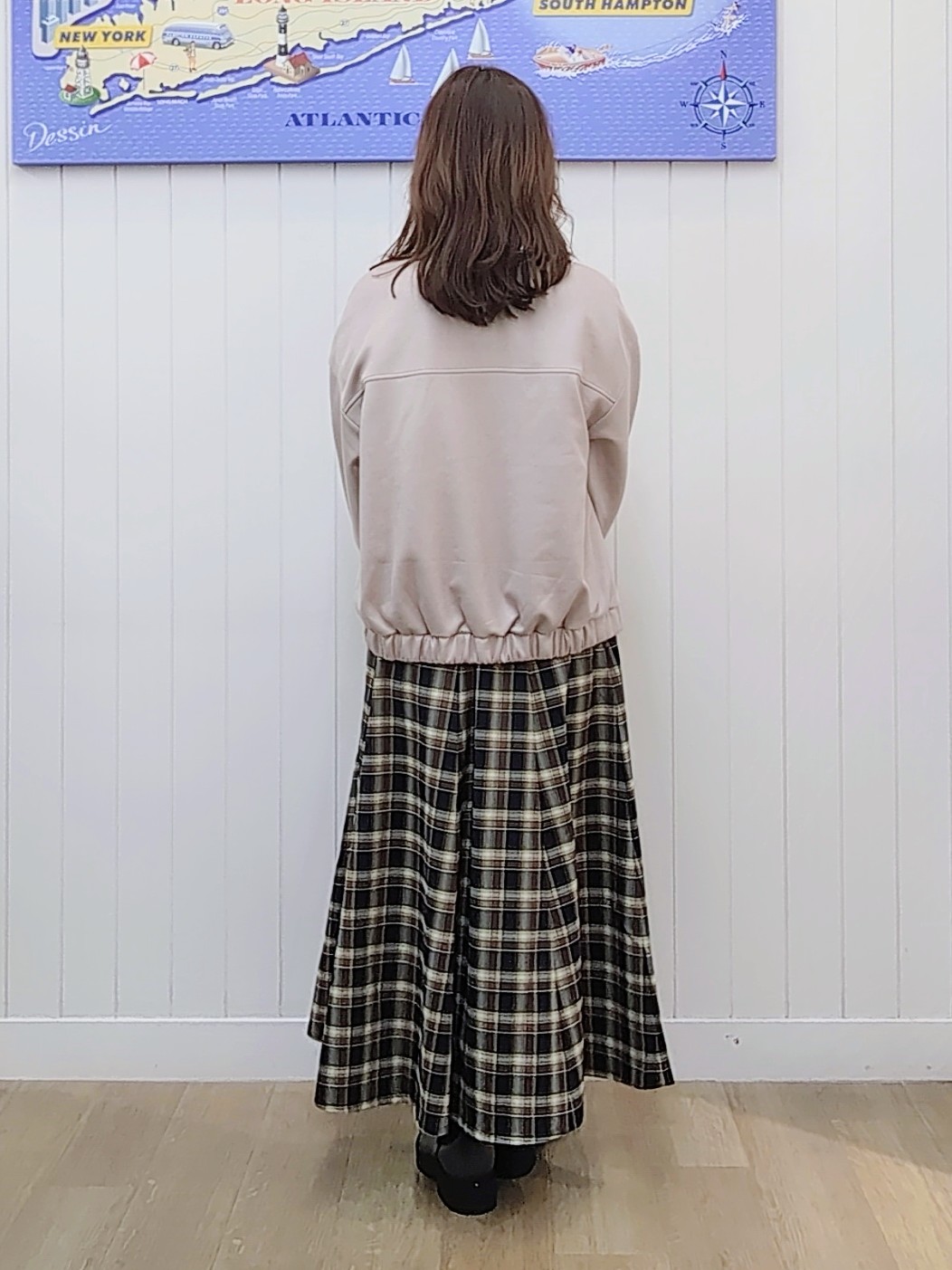 itoさんの「Dessin｜【店頭人気/洗える/秋羽織り】ノーカラースエードライクブルゾン」を使ったコーディネート