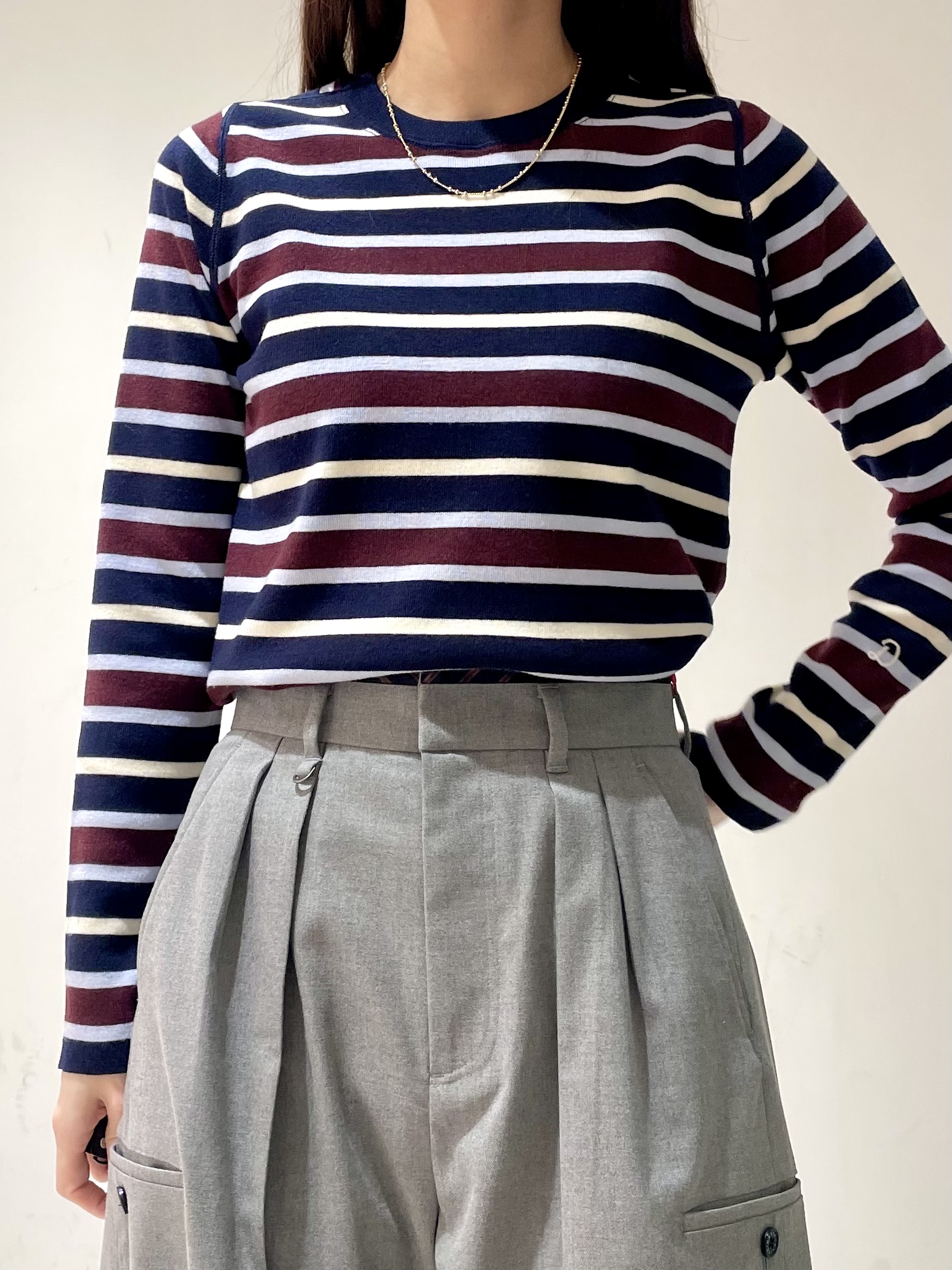 ことさんの「DRESSTERIOR｜ストレッチ フルニードルボーダーニット」を使ったコーディネート