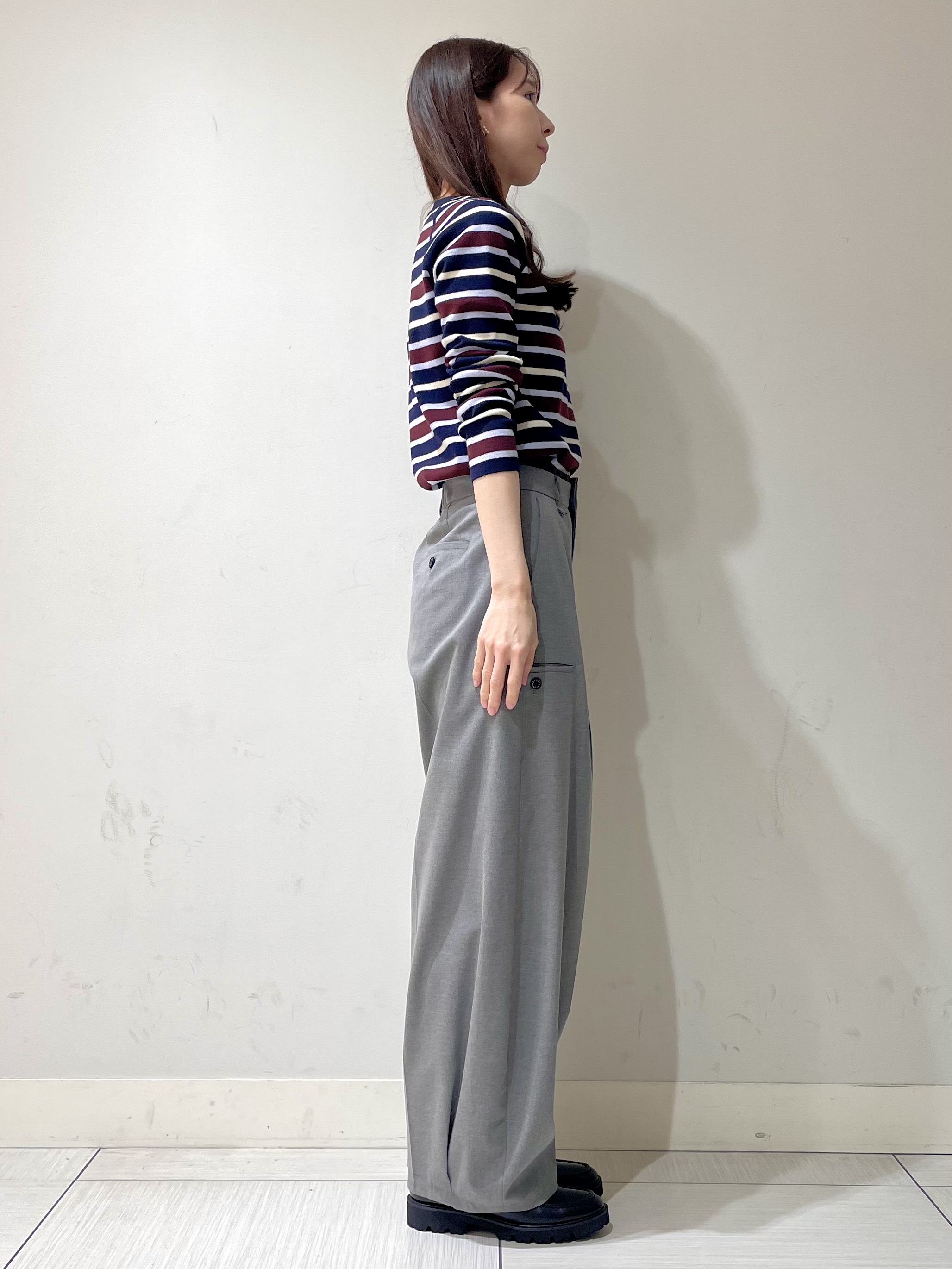 ことさんの「DRESSTERIOR｜ストレッチ フルニードルボーダーニット」を使ったコーディネート