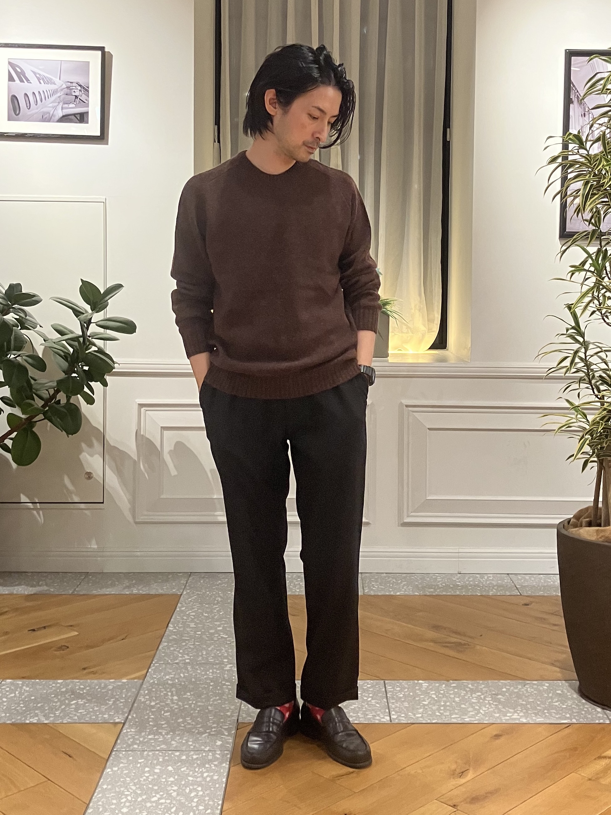 junyaさんの「DRESSTERIOR｜【干場義雅&times;DRESSTERIOR】ウールカシミヤクルーネックニット」を使ったコーディネート