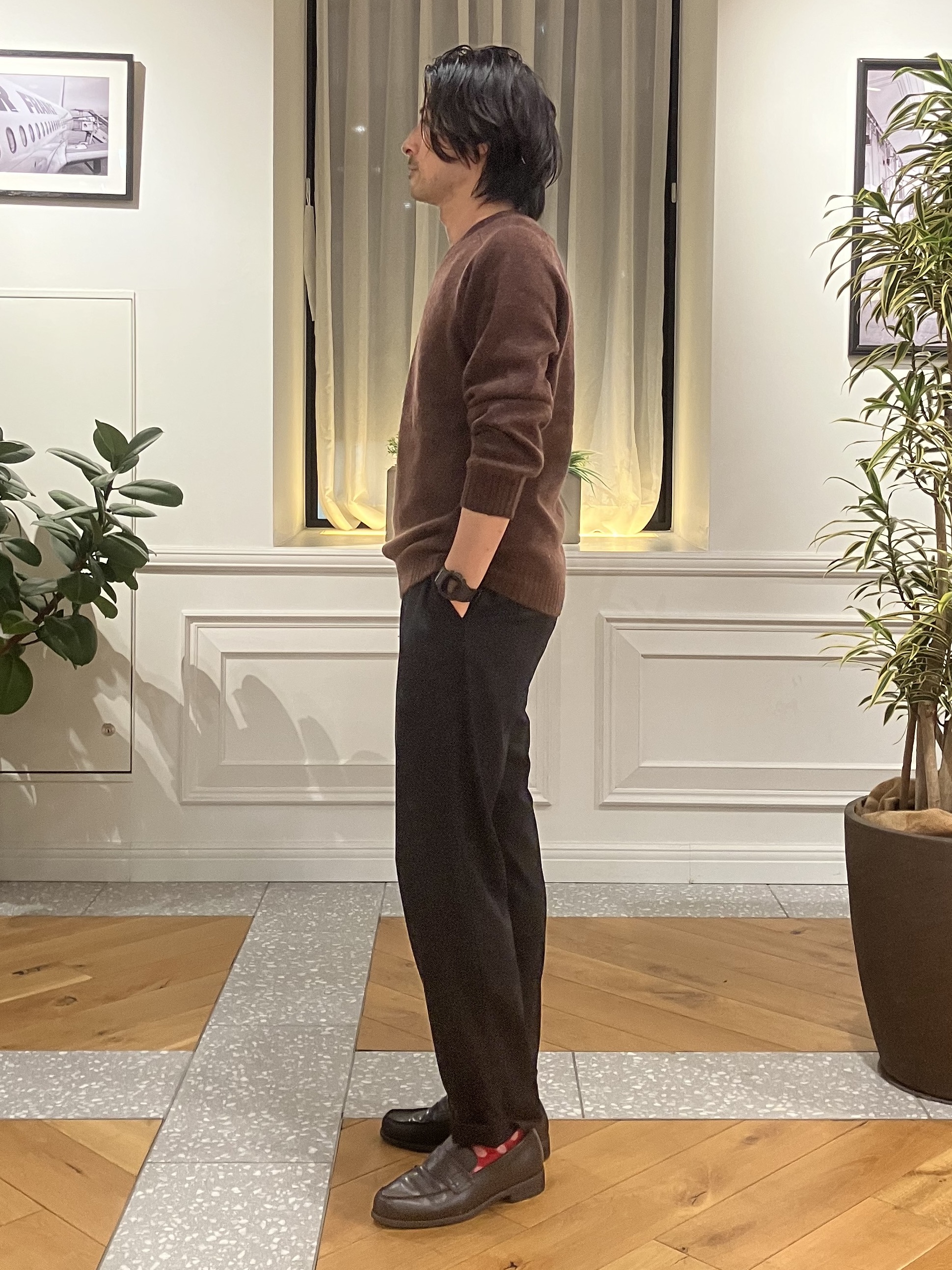 junyaさんの「DRESSTERIOR｜【干場義雅&times;DRESSTERIOR】ウールカシミヤクルーネックニット」を使ったコーディネート