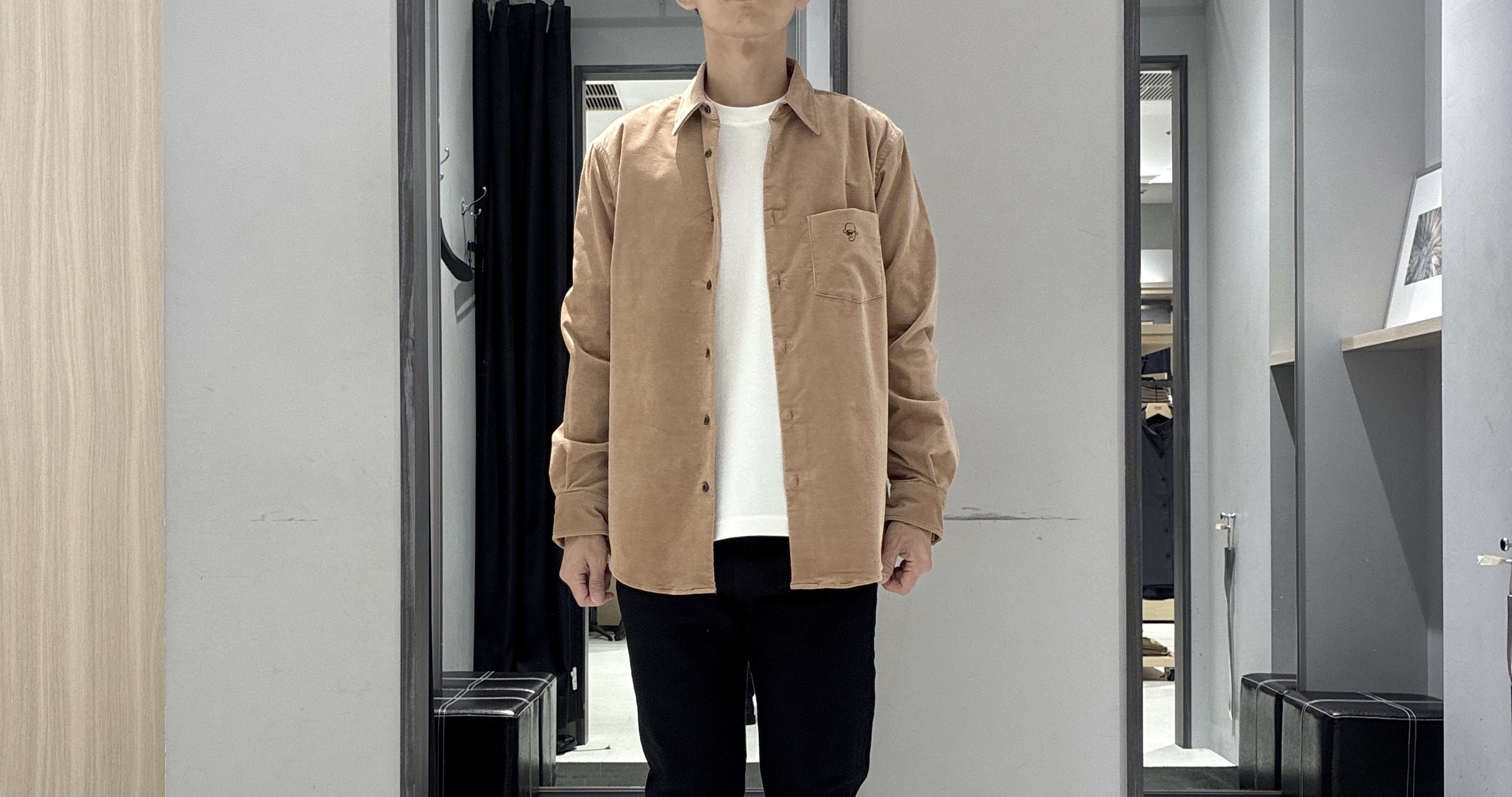 わいずみさんの「TAKEO KIKUCHI｜ストレッチ コーデュロイ シャツ」を使ったコーディネート
