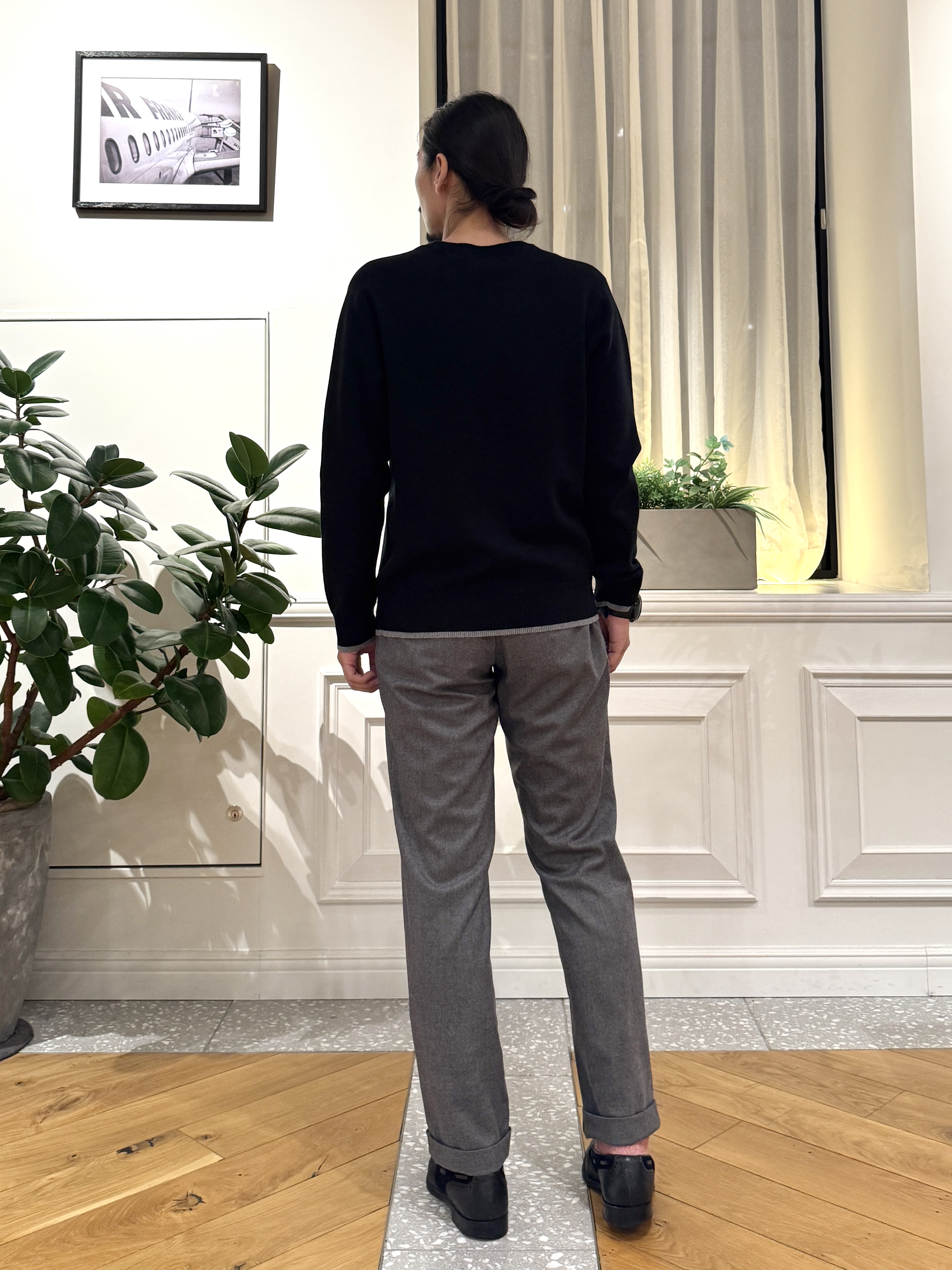 kawarataniさんの「DRESSTERIOR｜【6色展開/洗濯機可】コットンカシミヤ スムースニット」を使ったコーディネート