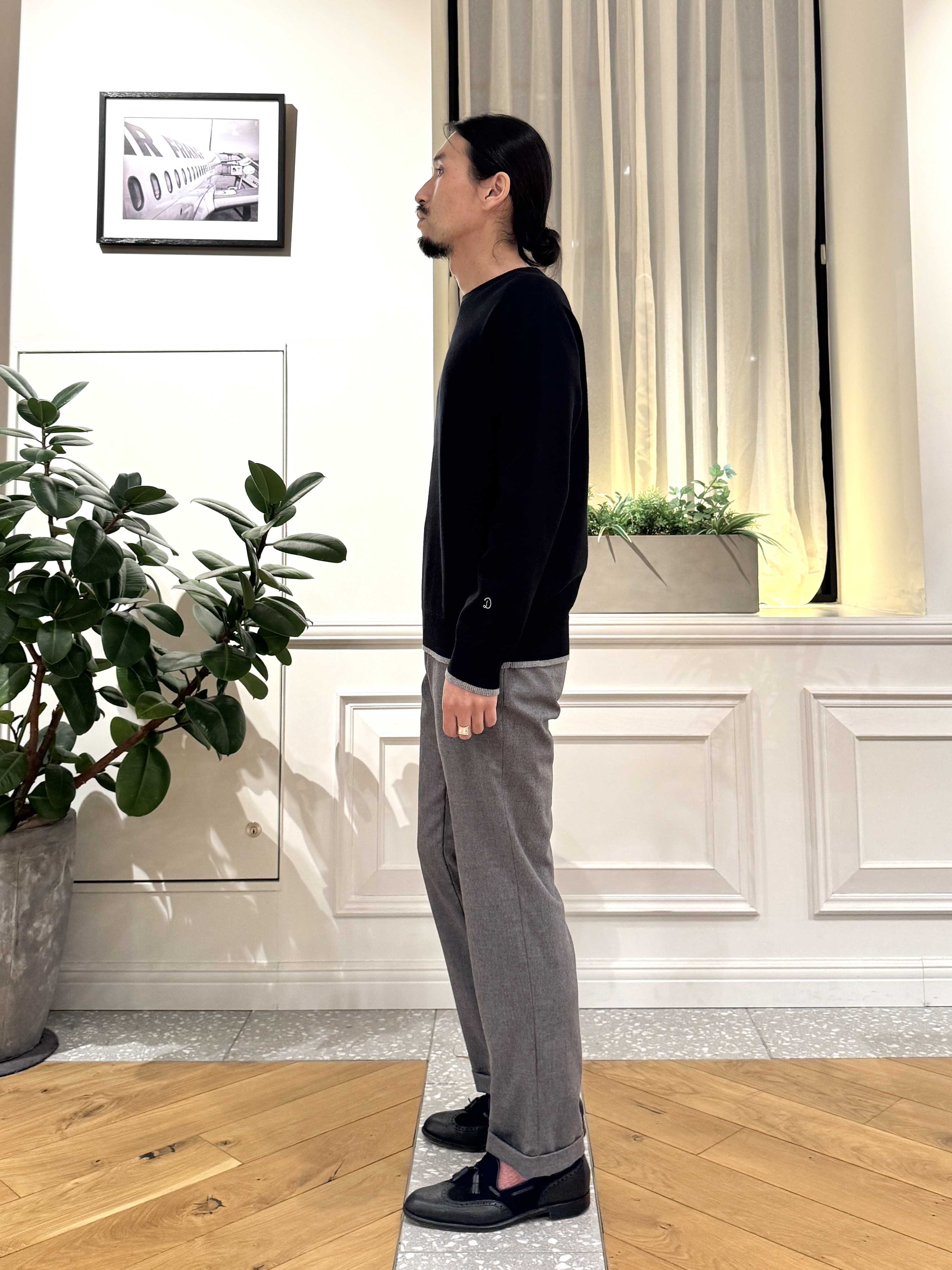 kawarataniさんの「DRESSTERIOR｜【6色展開/洗濯機可】コットンカシミヤ スムースニット」を使ったコーディネート