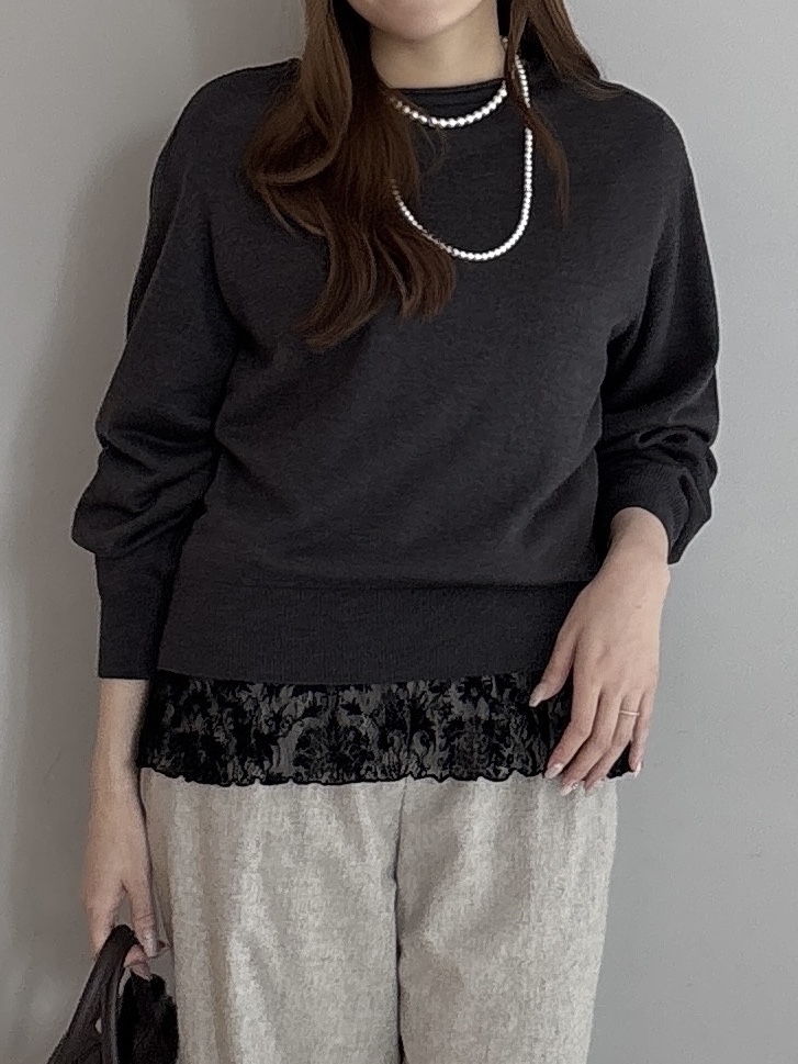 sayaさんの「UNTITLED｜【店頭人気！/8色展開】ボリュームスリーブニットプルオーバー」を使ったコーディネート