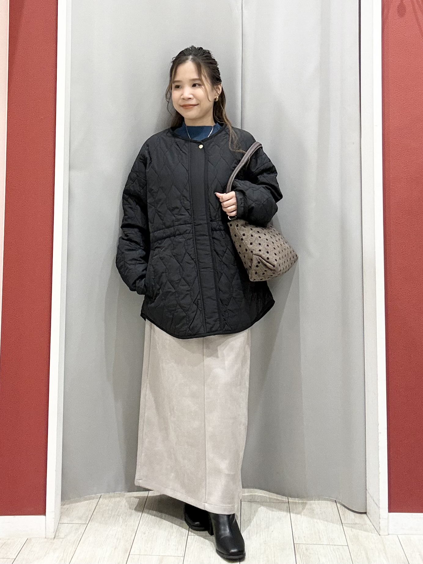 shioさんの「SHOO･LA･RUE｜【撥水/S-LL/洗濯機可】ウエスト絞れる キルト中綿ジャケット」を使ったコーディネート